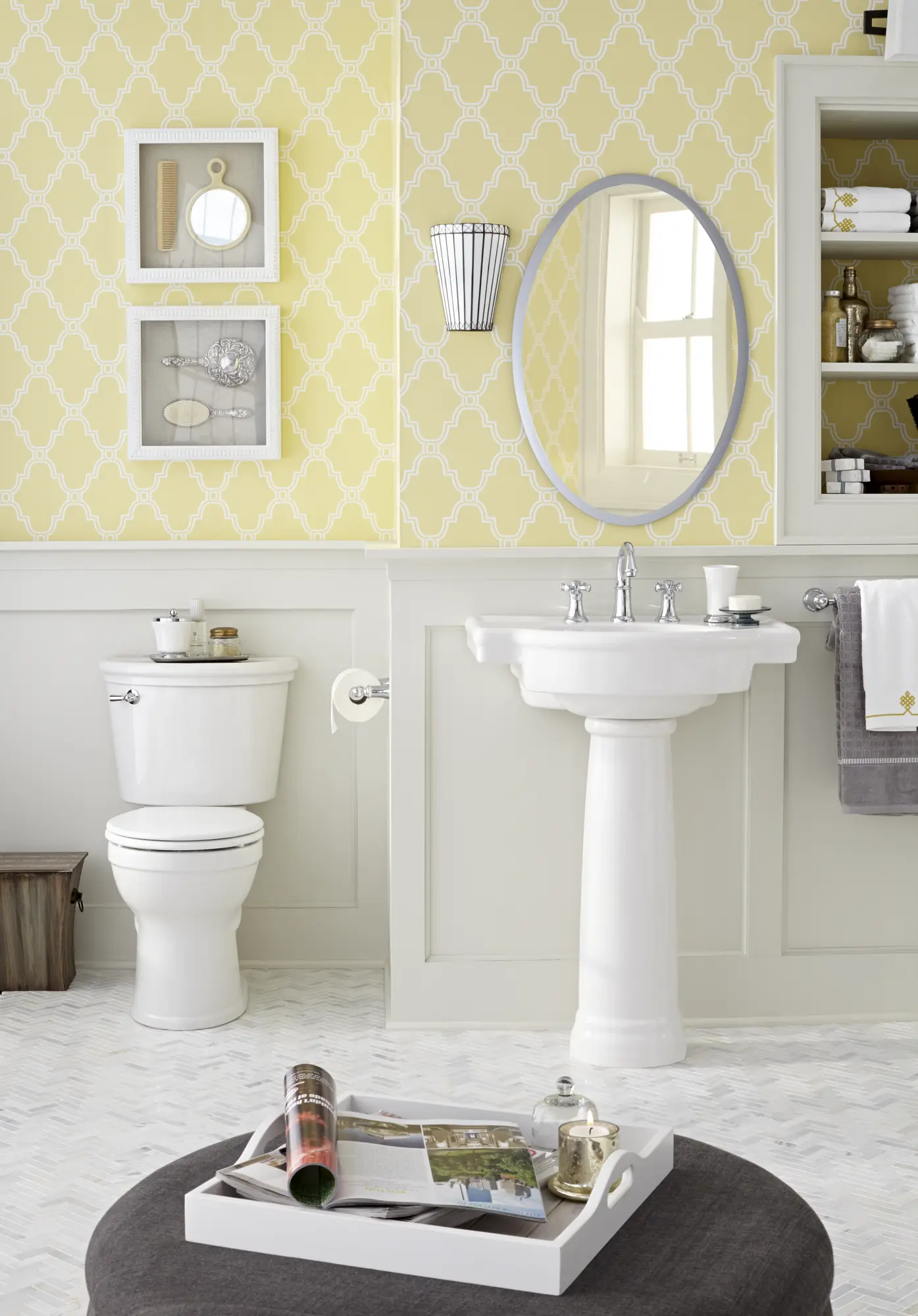 Portsmouth 8-In. Widespread 2-Handle Crescent Spout Bathroom Faucet 1.2 GPM with Cross Handles
