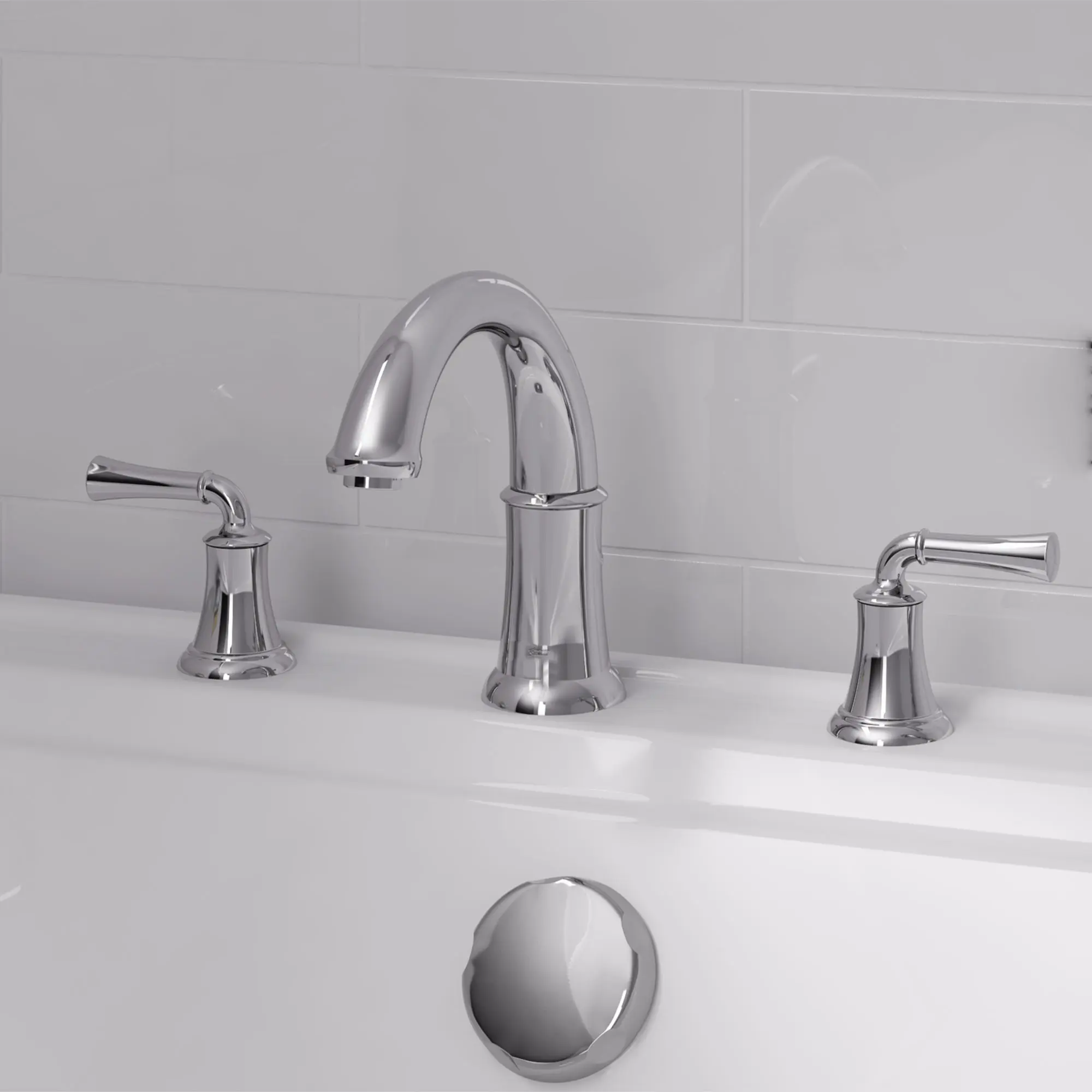 Portsmouth Bathtub Faucet for Flash Rough-in Valve with Lever Handles - Image 6