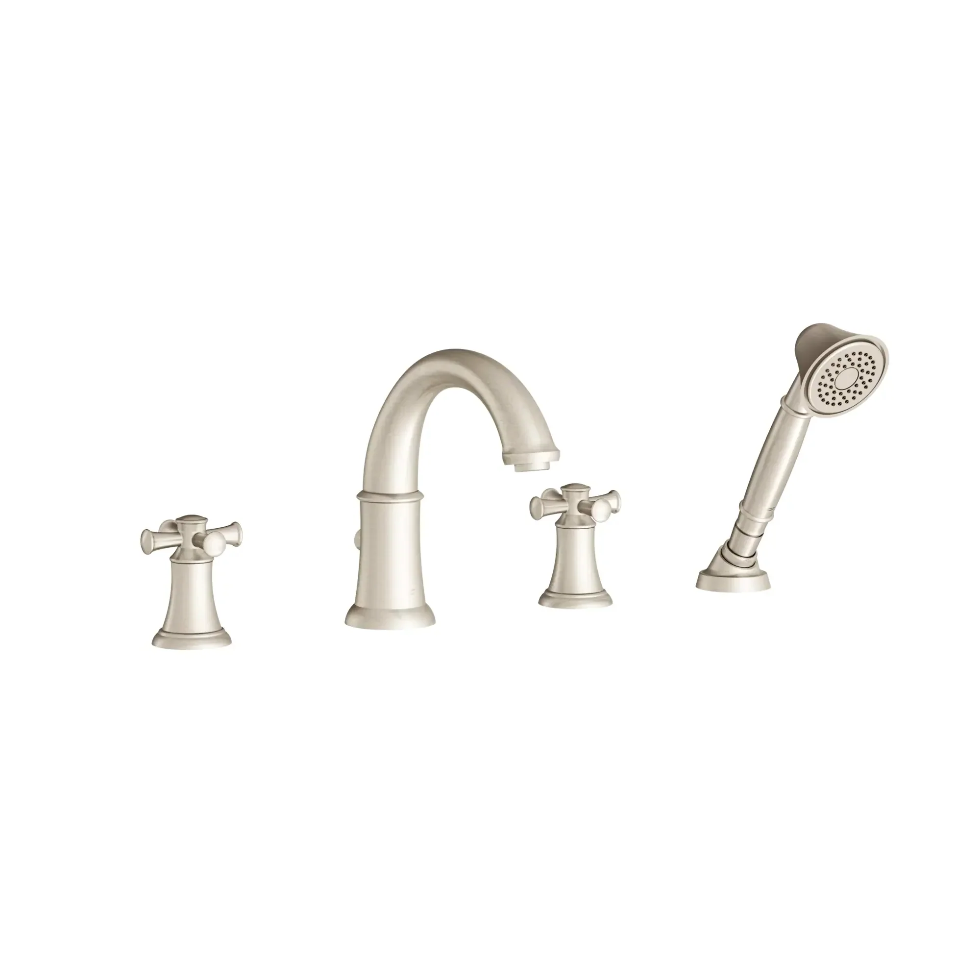 Portsmouth Bathtub Faucet with Personal Shower for Flash Rough-in Valve with Cross Handles - Image 2