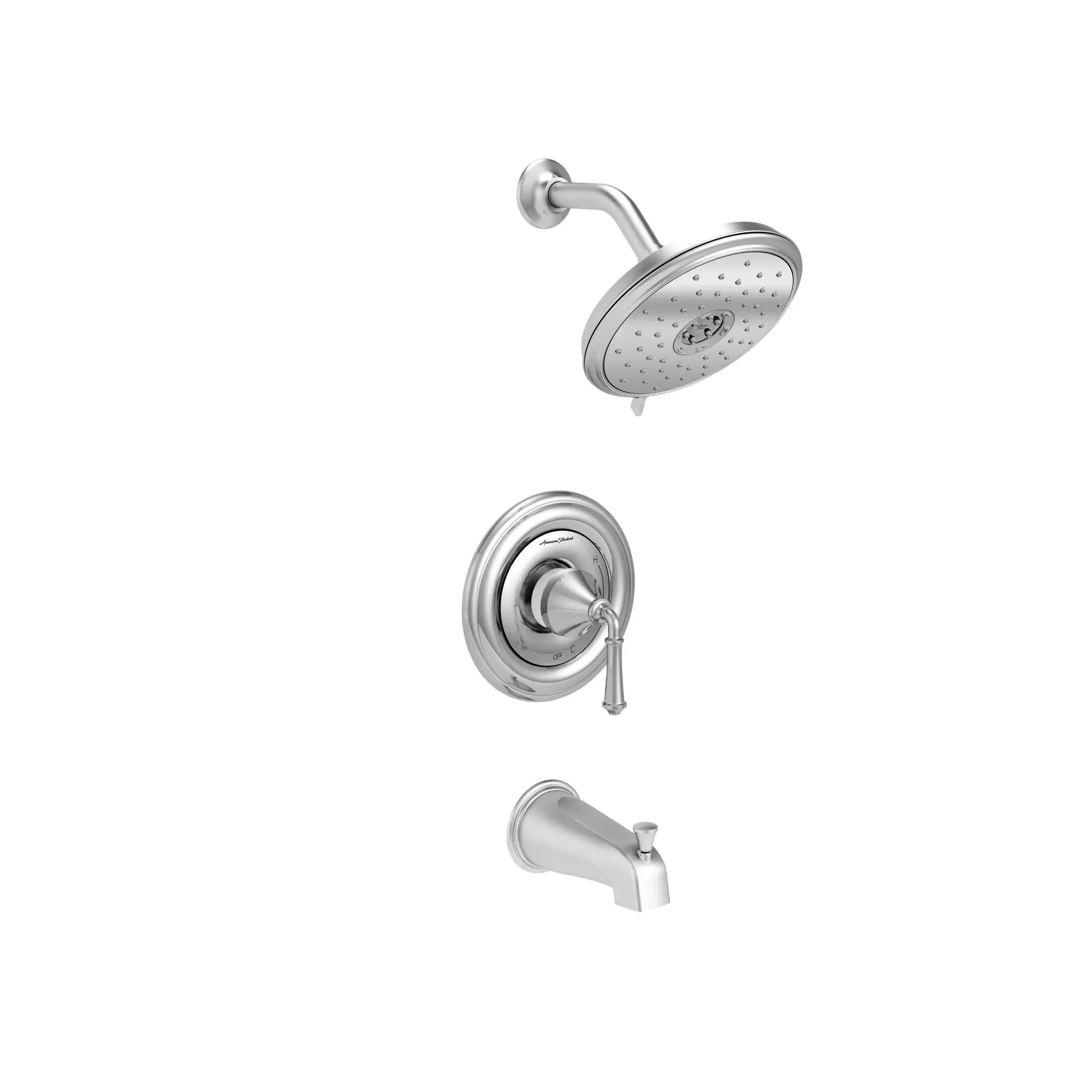 Portsmouth Round Tub and Shower Trim Kit with Water-Saving Showerhead and Double Ceramic Pressure Balance Cartridge with Lever Handle - Image 8