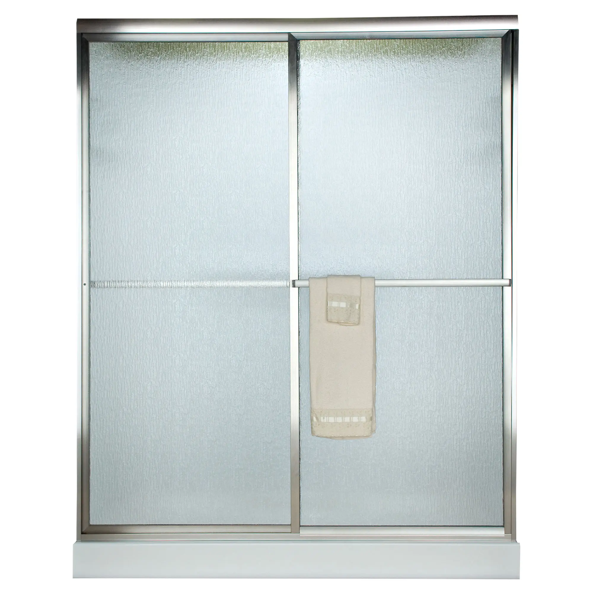 Prestige 60 x 58-1/2-Inch Framed Sliding Tub Door with Rain Glass - Image 20