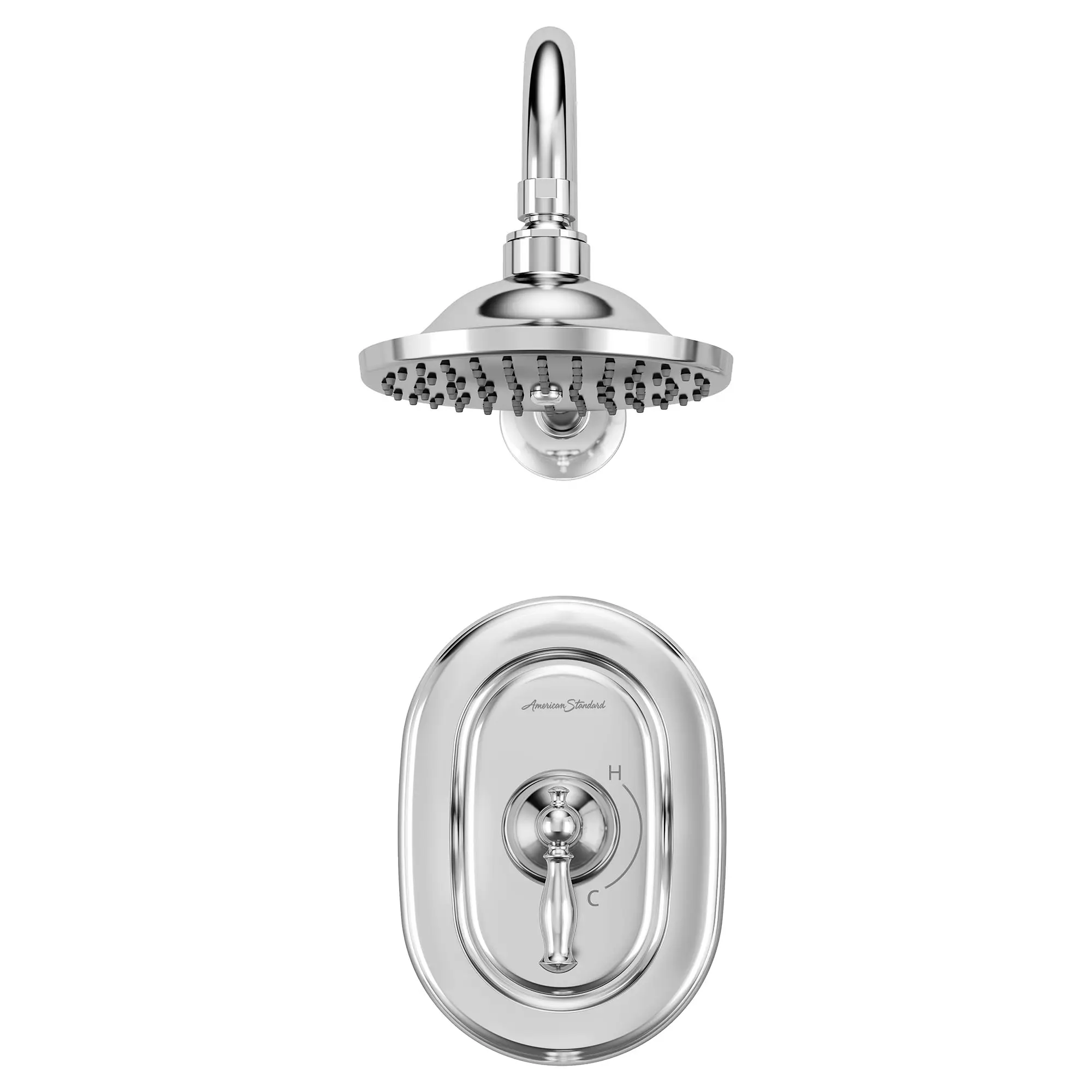 Quentin® 2.5 gpm/9.5 L/min Shower Trim Kit With Rain Showerhead, Double Ceramic Pressure Balance Cartridge With Lever Handle