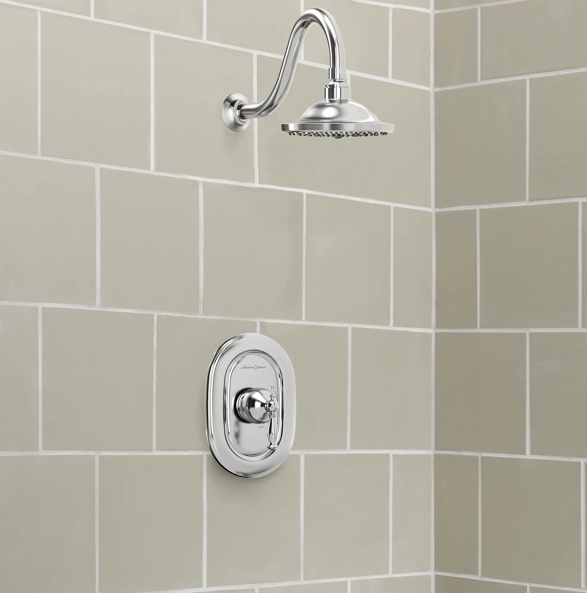 Quentin® 2.5 gpm/9.5 L/min Shower Trim Kit With Rain Showerhead, Double Ceramic Pressure Balance Cartridge With Lever Handle - Image 6