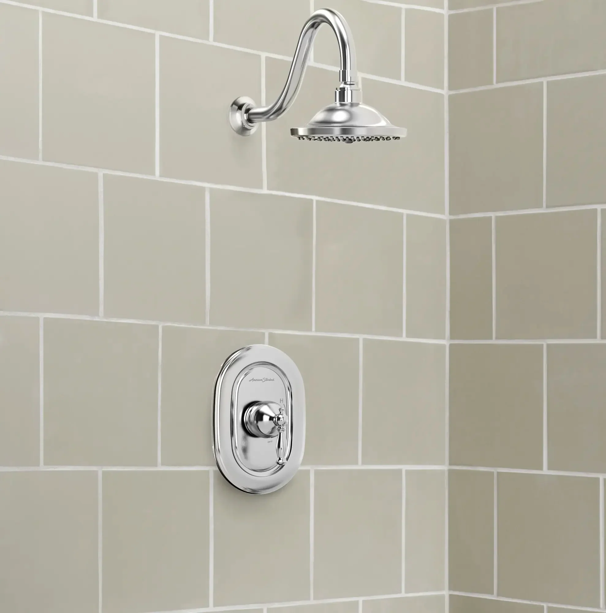 Quentin® 2.5 gpm/9.5 L/min Shower Trim Kit With Rain Showerhead, Double Ceramic Pressure Balance Cartridge With Lever Handle - Image 7