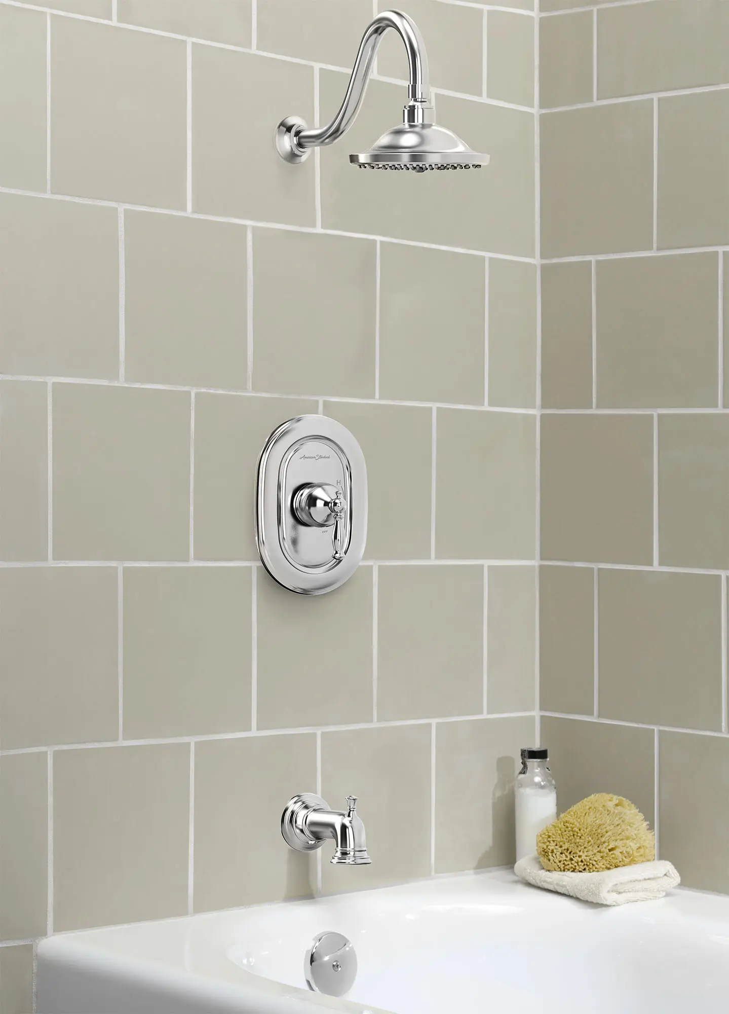 Quentin® 2.5 gpm/9.5 L/min Tub and Shower Trim Kit With Rain Showerhead, Double Ceramic Pressure Balance Cartridge With Lever Handle - Image 4