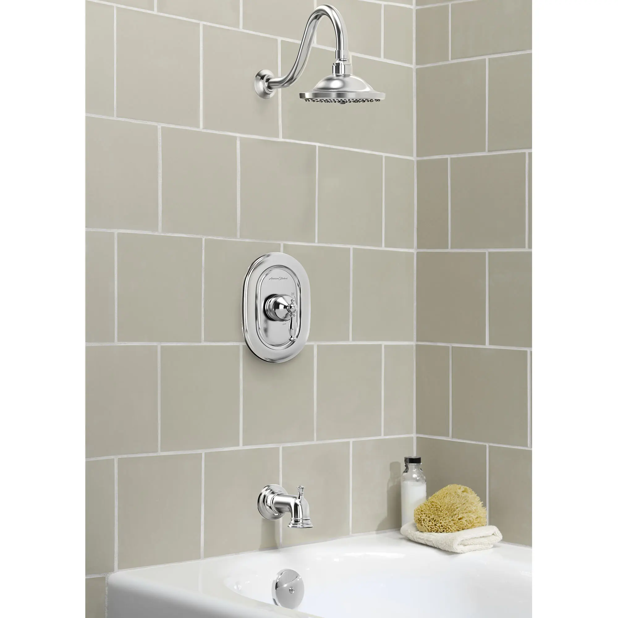 Quentin® 2.5 gpm/9.5 L/min Tub and Shower Trim Kit With Rain Showerhead, Double Ceramic Pressure Balance Cartridge With Lever Handle - Image 5