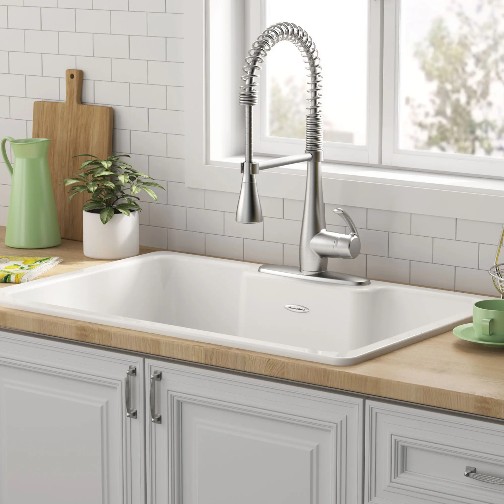 Quince 33 x 22-Inch Cast Iron 3-Hole Drop-In Single-Bowl Kitchen Sink - Image 4