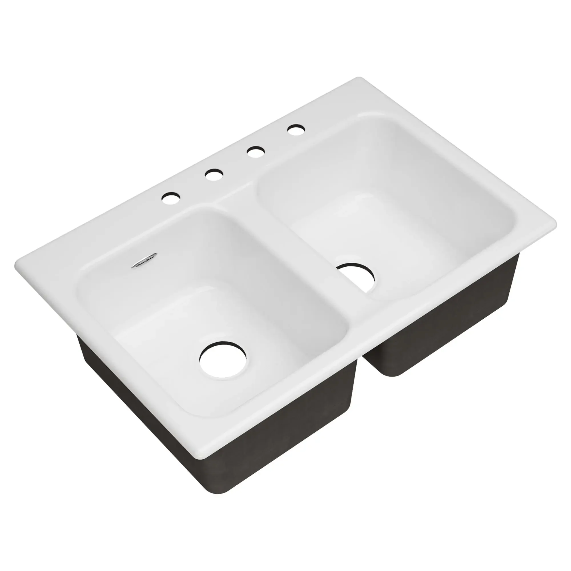 Quince 33 x 22-Inch Cast Iron 4-Hole Drop-In or Undercounter Double-Bowl Kitchen Sink - Image 2