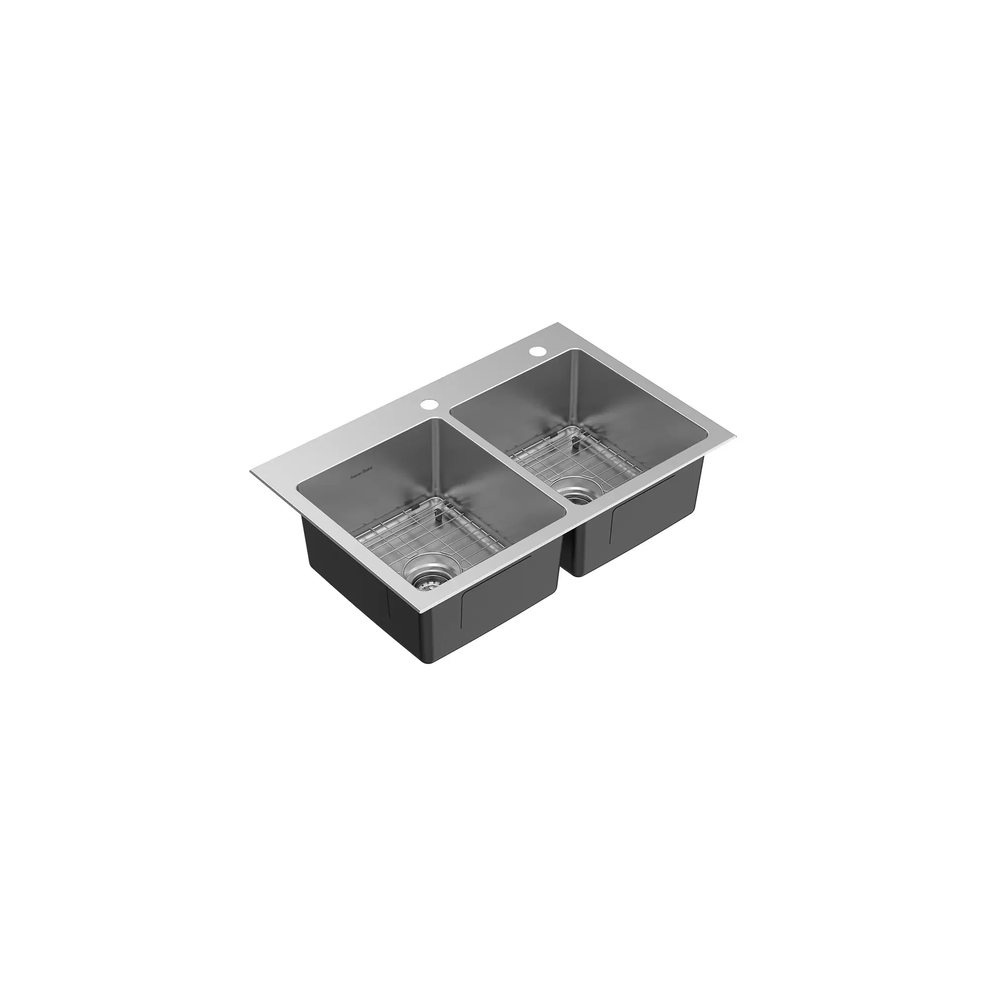 Raviv® Pull-Down Faucet and 33-Inch Stainless Steel Double-Bowl Kitchen Sink Kit - Image 5