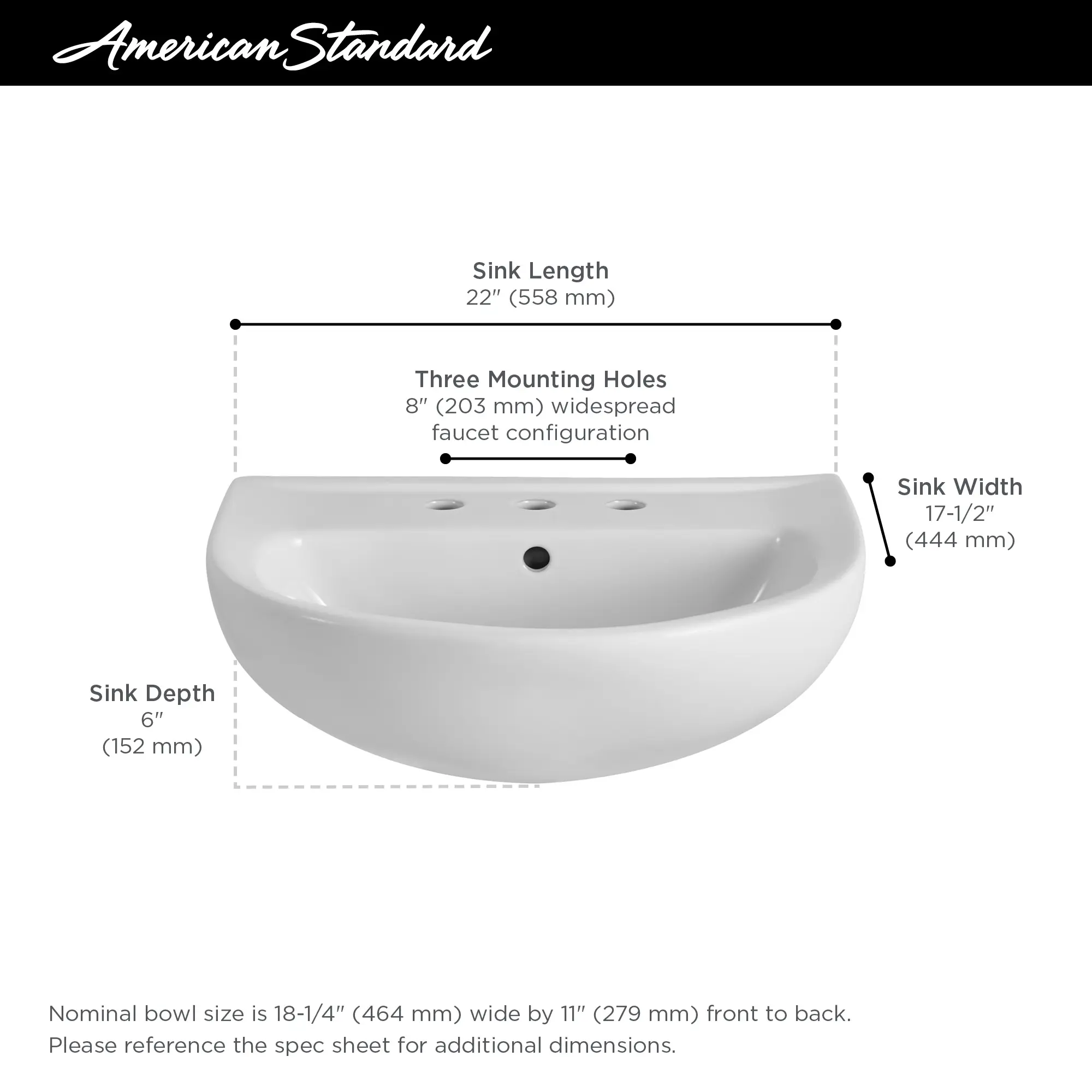 Reliant® 22 in. Pedestal Sink Top Only, 8 in. Widespread Holes - Image 6