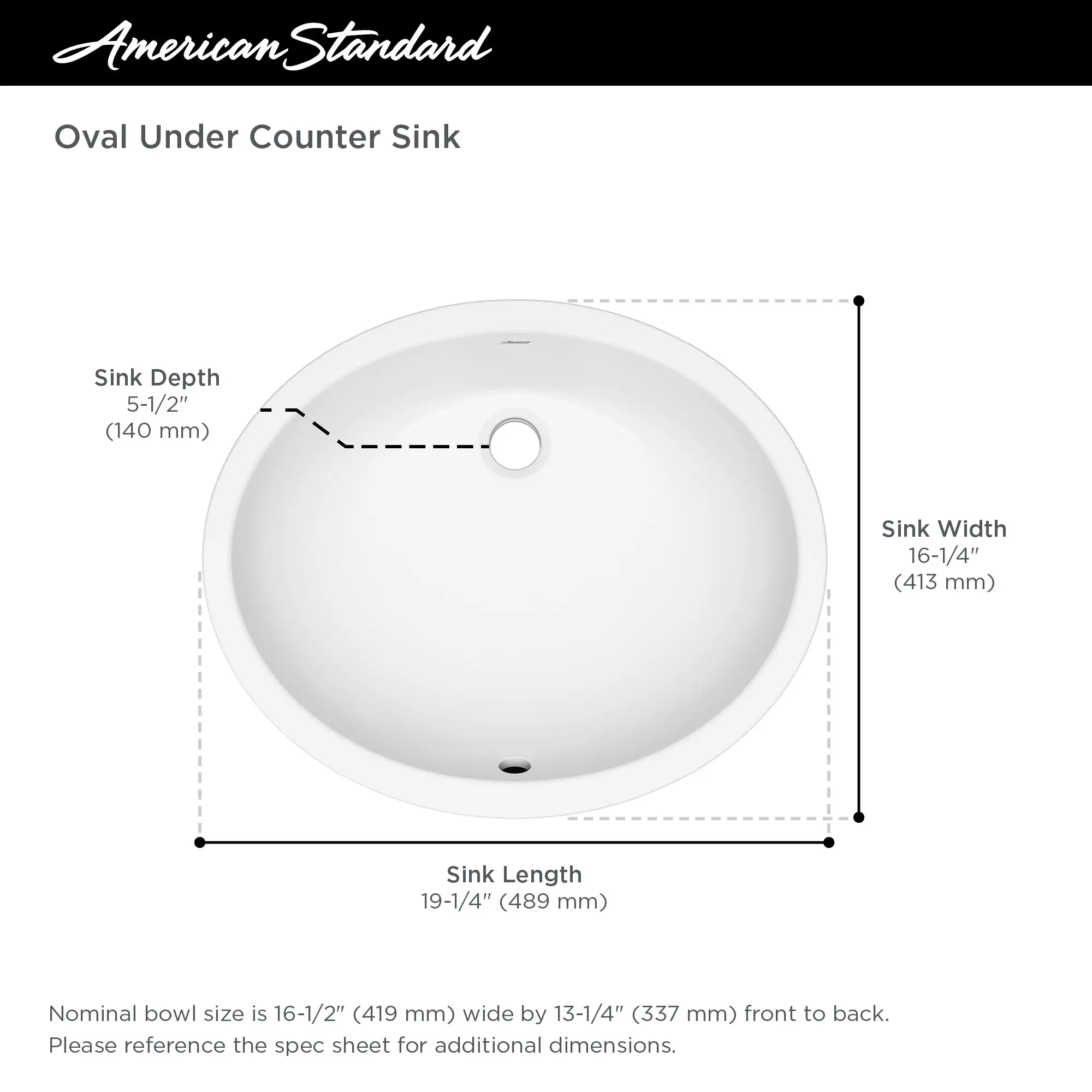Reliant® Oval Under Counter Bathroom Sink - Image 7