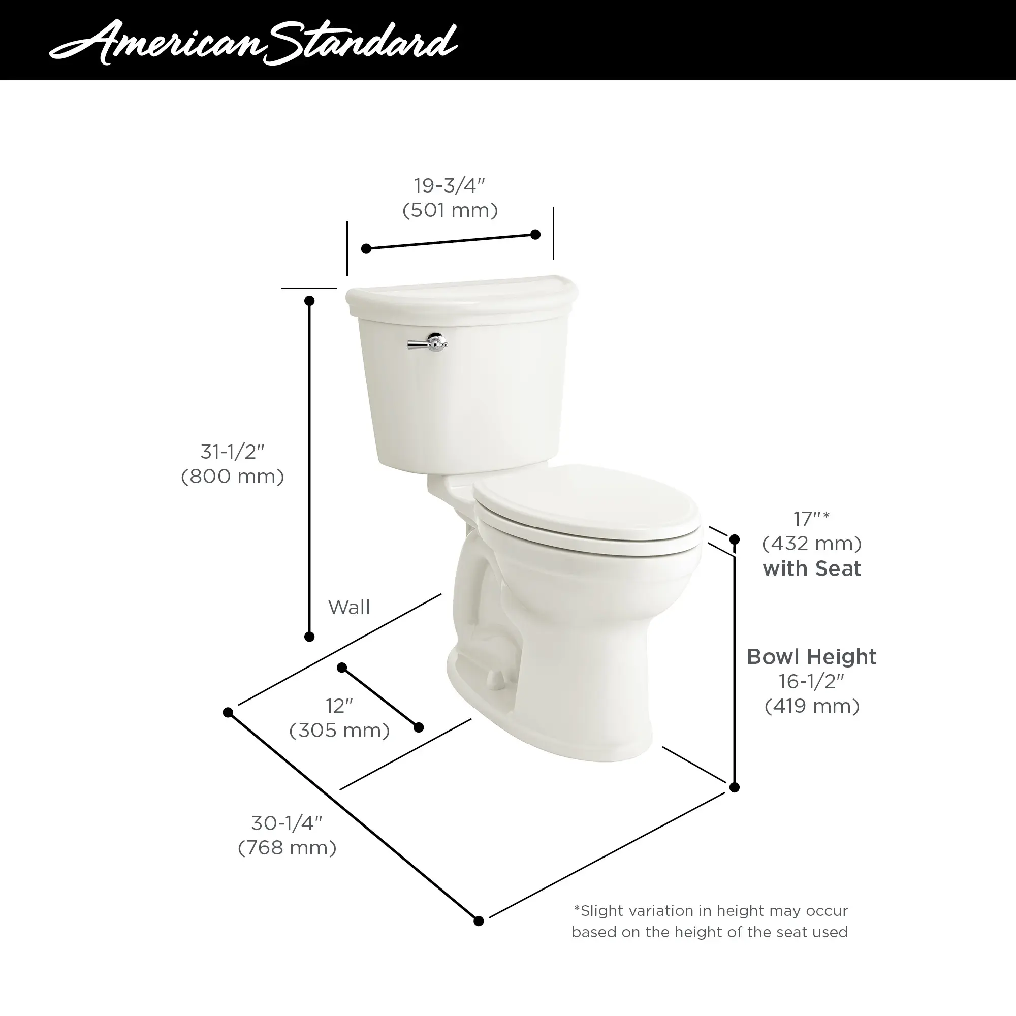 Retrospect Champion PRO Two-Piece 1.28 gpf/4.8 Lpf Chair Height Elongated Toilet Less Seat - Image 6
