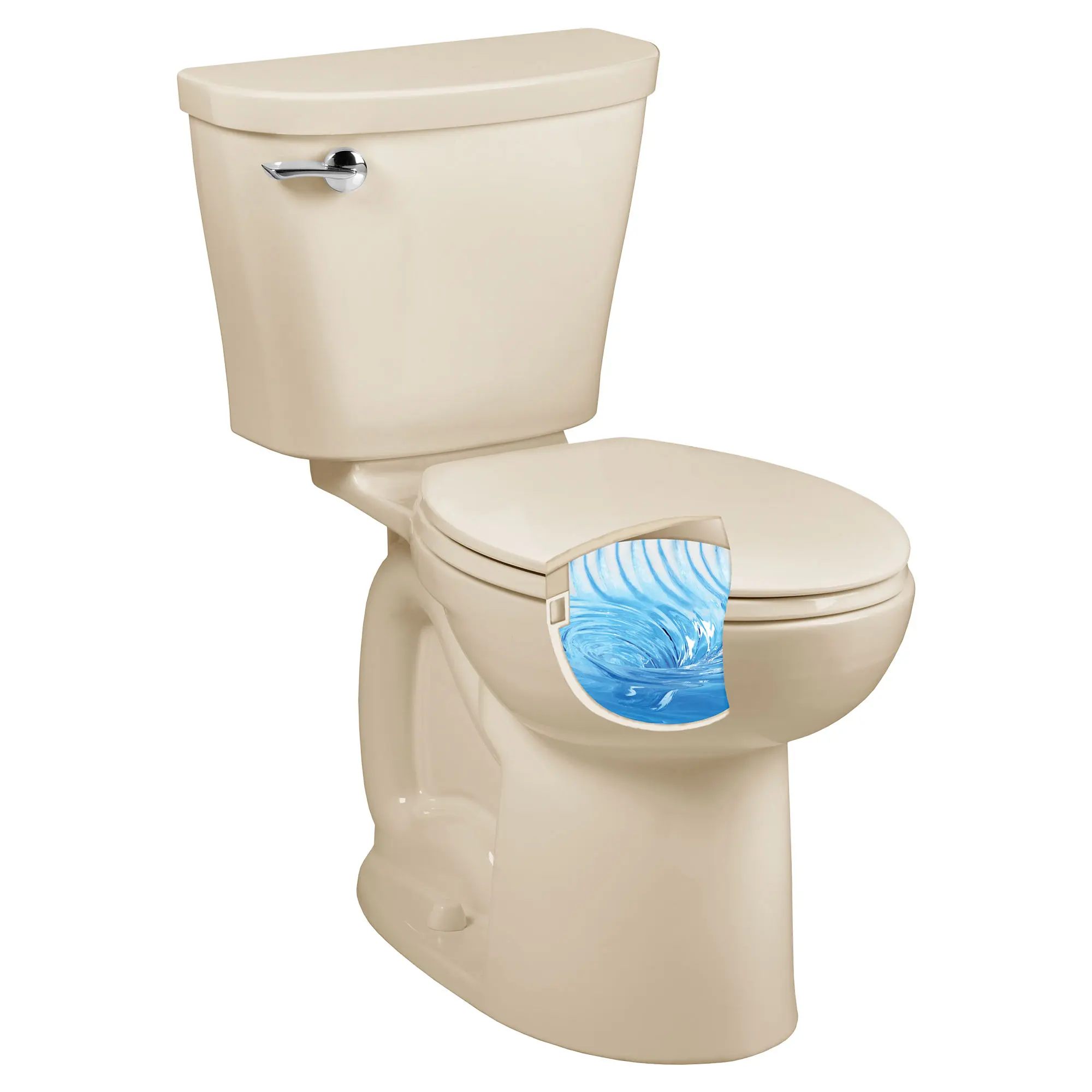 Saver 1.28 GPF/4.8 LPF Left Trip Lever 16-1/2-in. Elongated-Front Toilet with Seat - Image 2