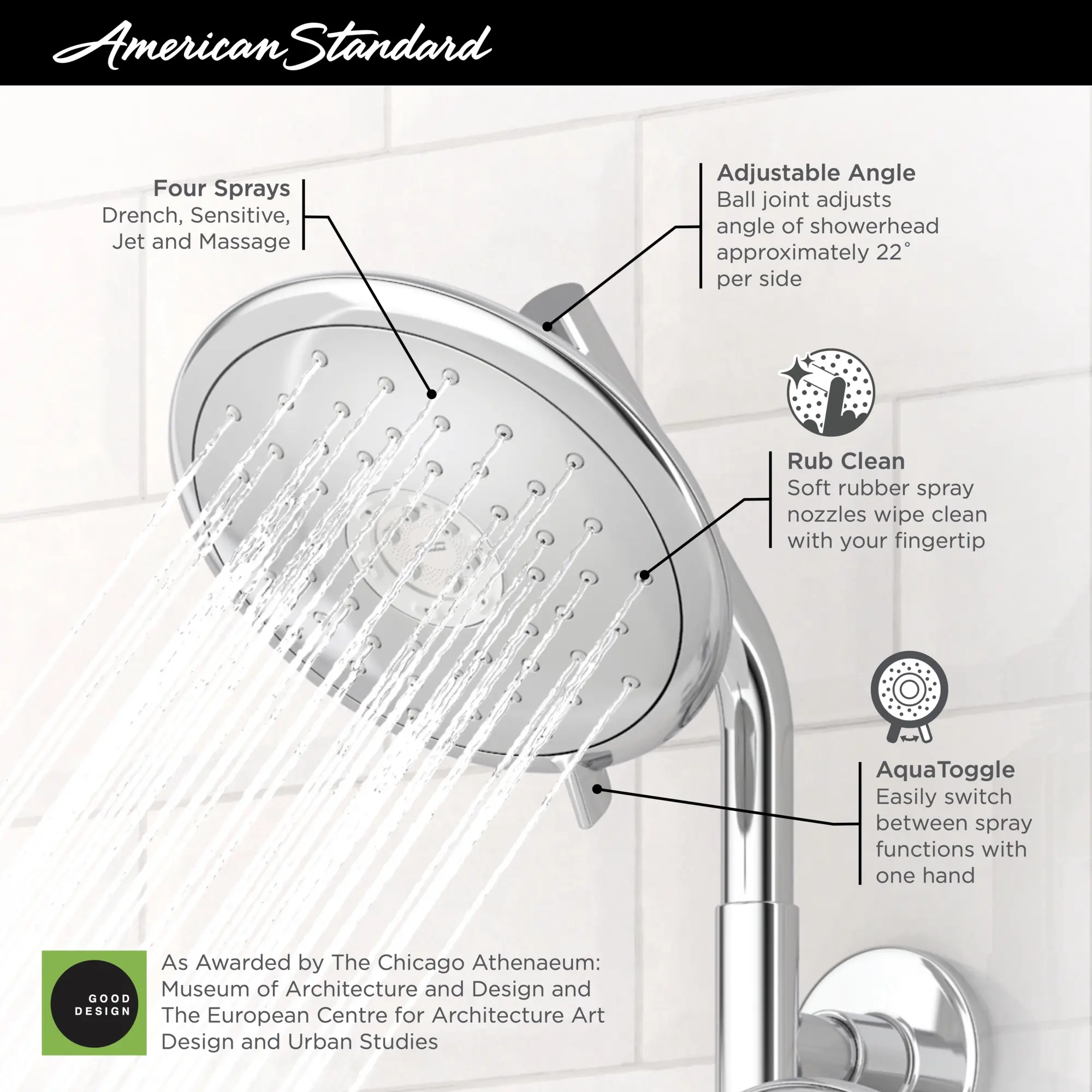 Spectra Fixed 7-Inch 1.8 gpm/6.8 L/min Fixed Showerhead - Image 23