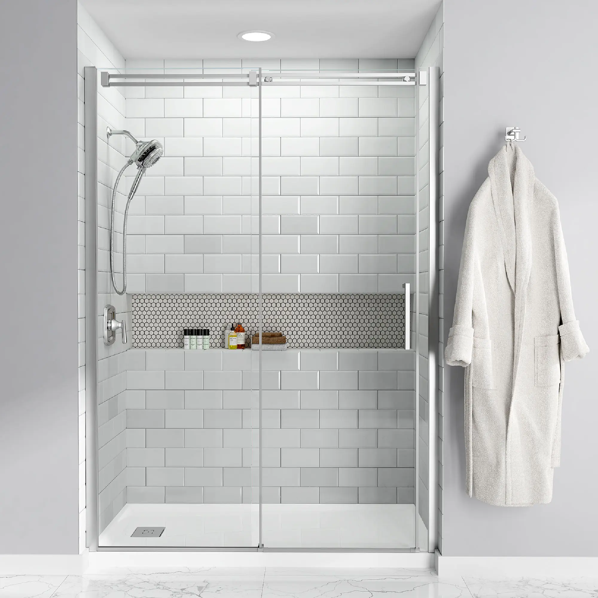 Studio 60 x 32-Inch Single Threshold Shower Base With Left-Hand Outlet - Image 2