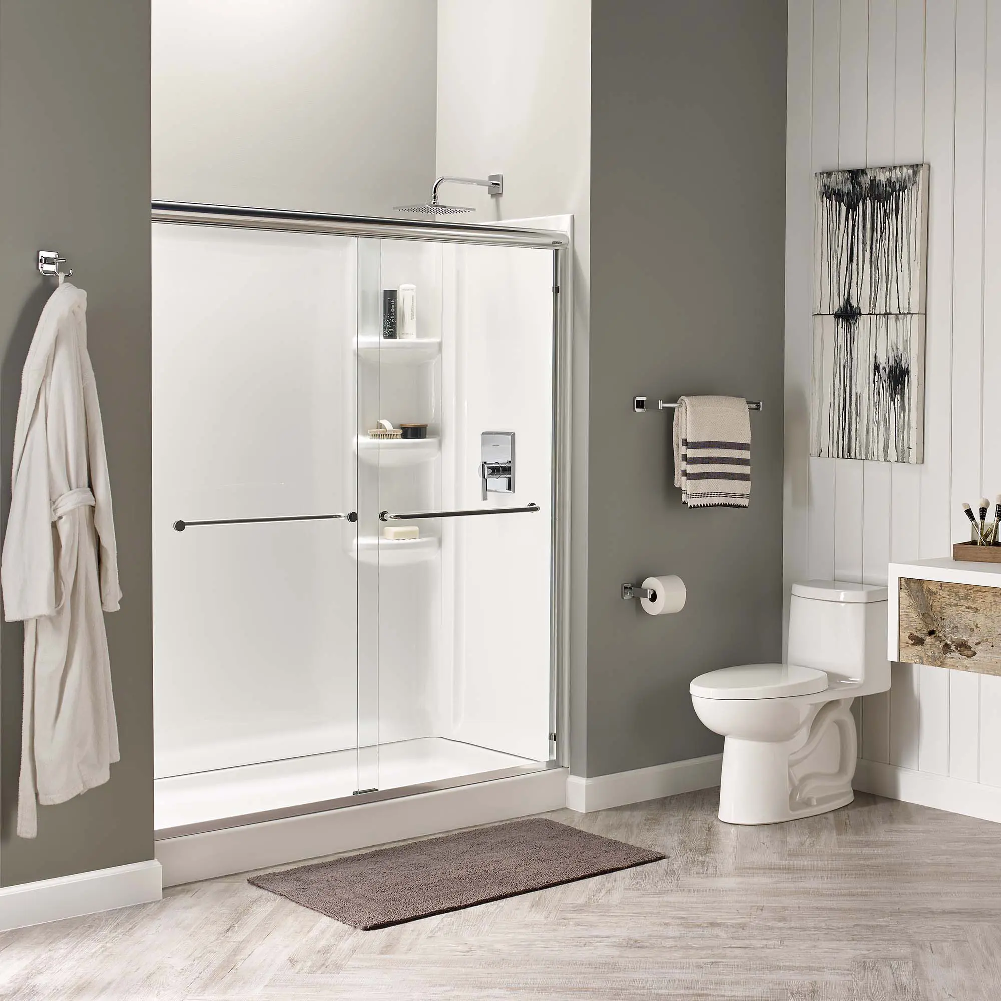 Studio 60x32 inch Single Threshold Shower base with Left-hand Outlet - Image 2