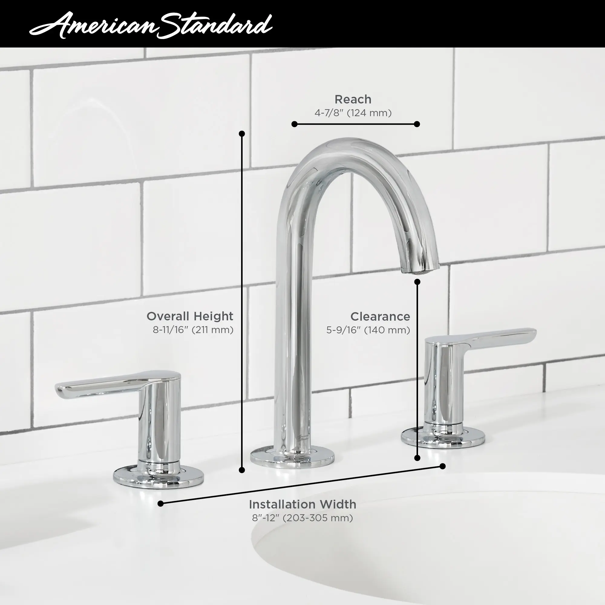 Studio® S 8-Inch Widespread 2-Handle Bathroom Faucet 1.2 gpm/4.5 L/min With Lever Handles - Image 35