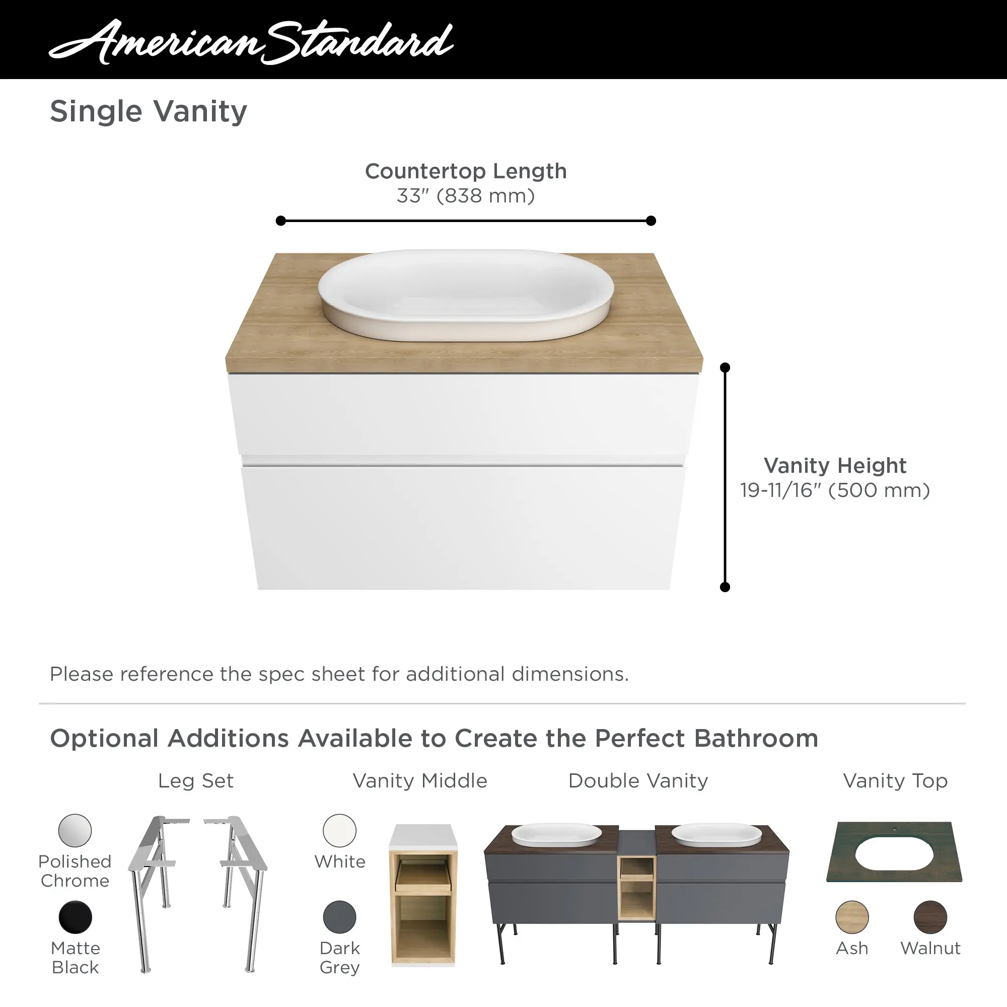 Studio® S Above Counter Sink Top with Center Hole Only - Image 39