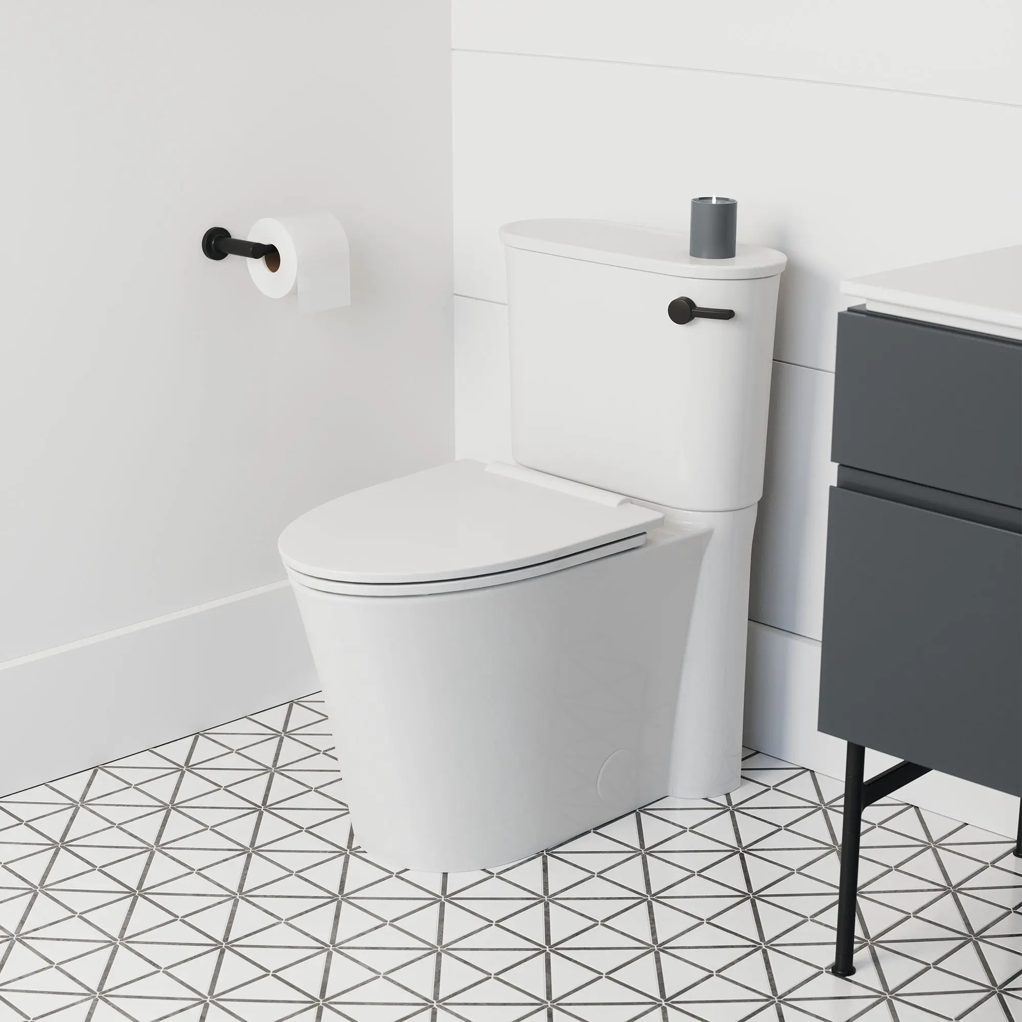 Studio® S Concealed Trapway 1.28 gpf/4.8 Lpf Right-Hand Trip Lever Chair Height Elongated Toilet With Slow Close Seat - Image 5