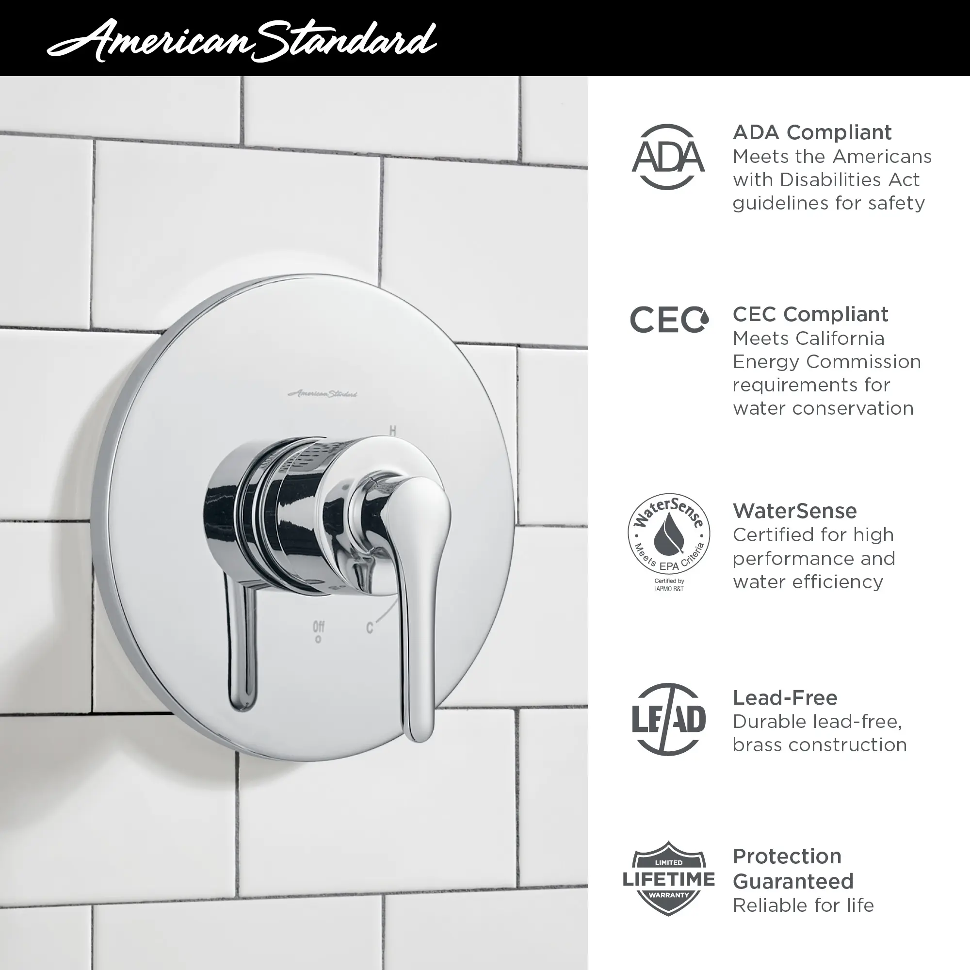 Studio® S Valve Only Trim Kit With Double Ceramic Pressure Balance Cartridge With Lever Handle - Image 7