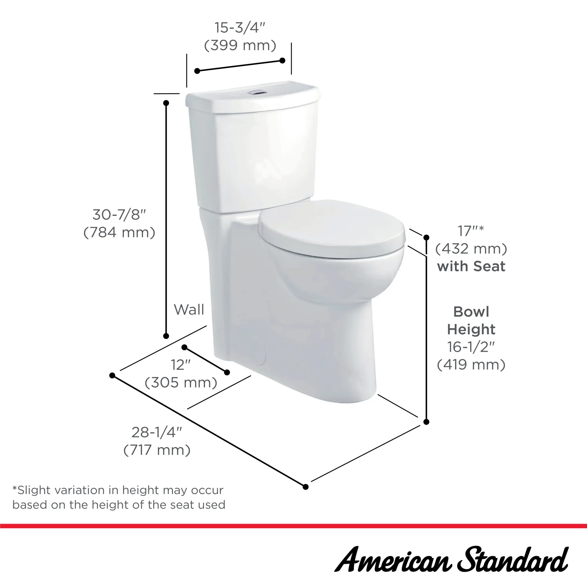 Studio Skirted Two-Piece Dual Flush 1.6 gpf/6.0 Lpf and 1.1 gpf/4.2 Lpf Chair Height Round Front Toilet With Seat - Image 15