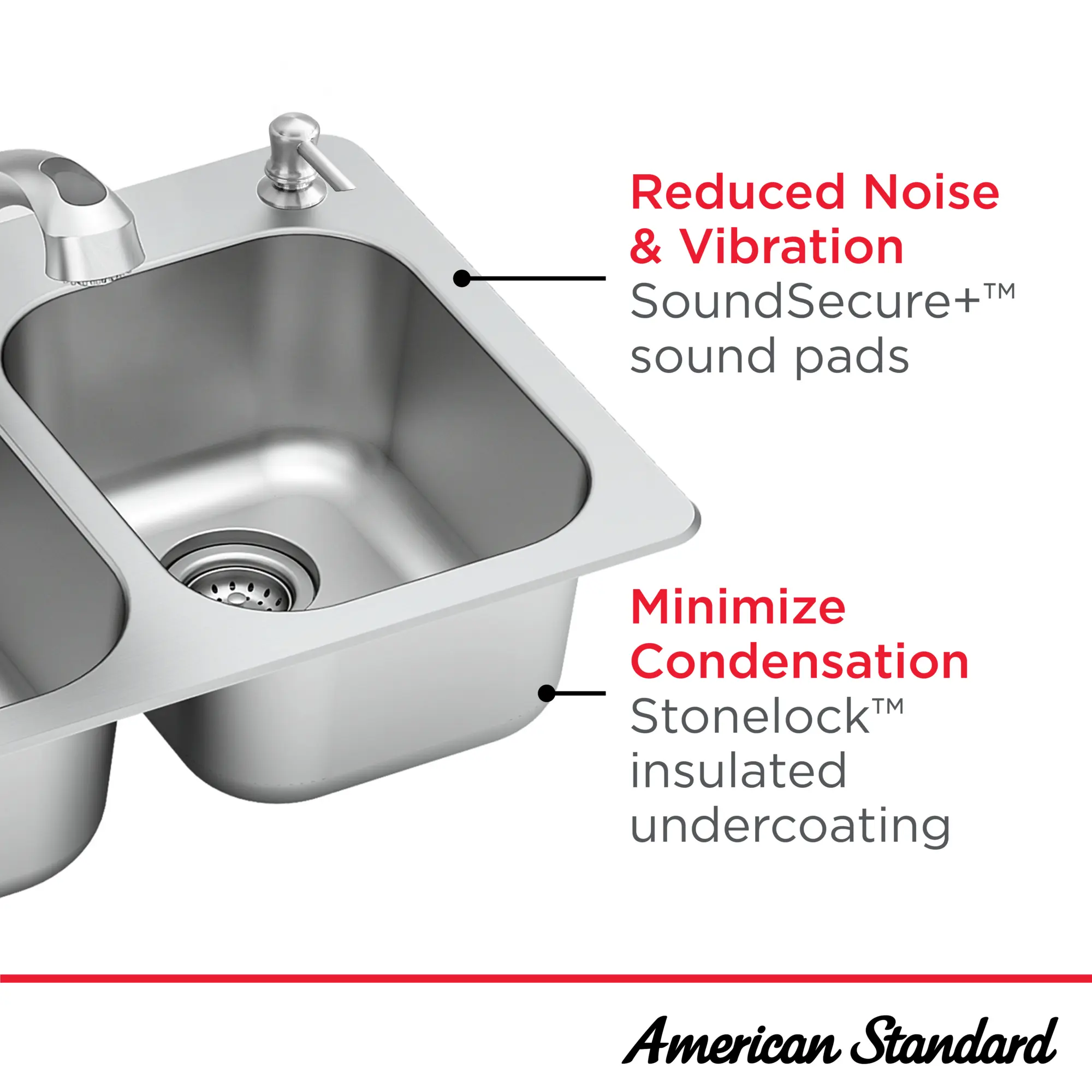 Sullivan® 33-in x 22-Inch Stainless Steel Double-Bowl Drop-In Kitchen Sink with Faucet and Soap Dispenser - Image 11
