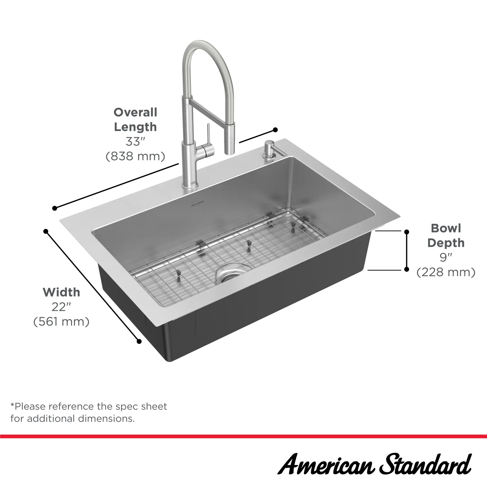 Tamarind® 33 x 22-Inch Stainless Steel Single-Bowl 1-Hole Kitchen Sink and Faucet - Image 19