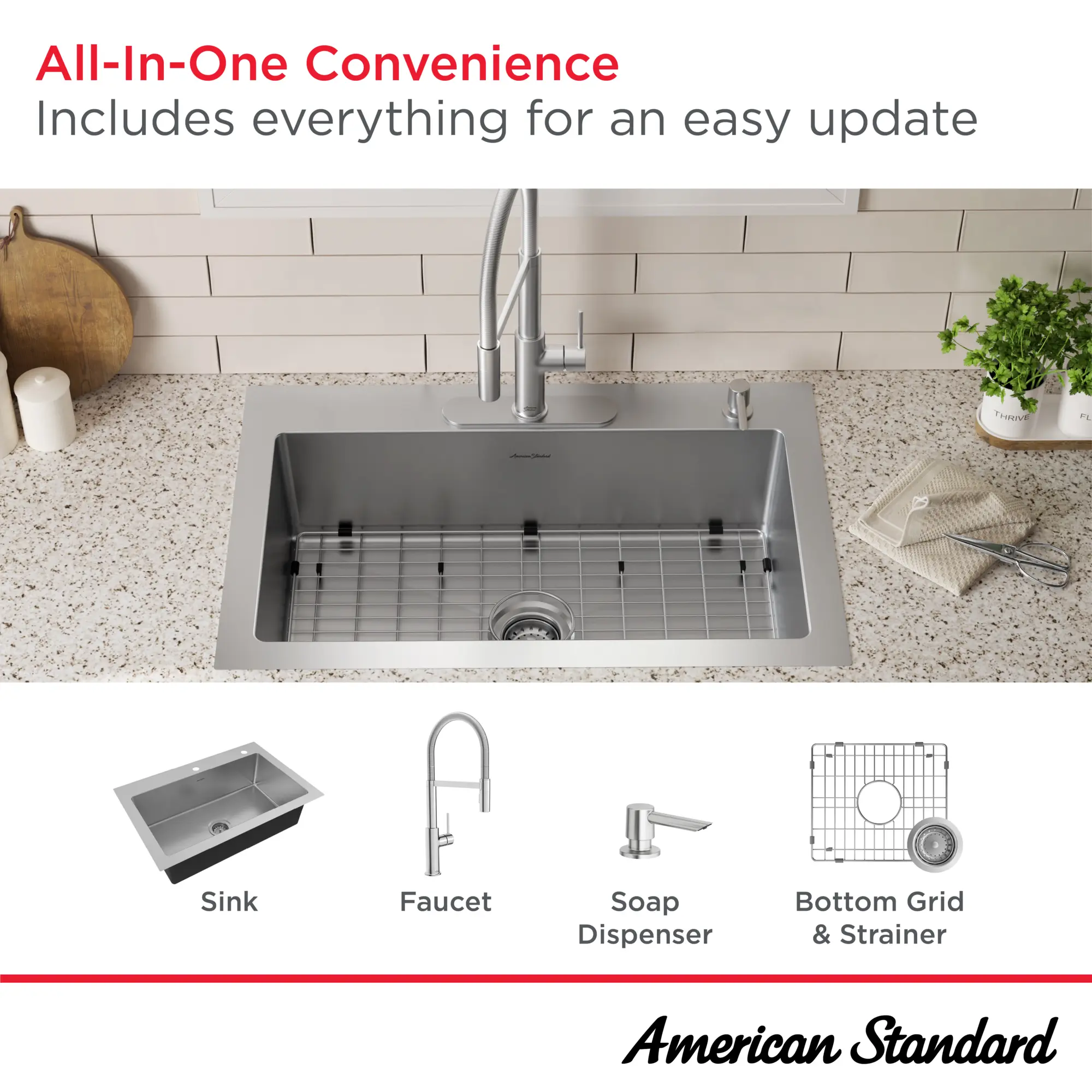 Tamarind® 33 x 22-Inch Stainless Steel Single-Bowl 1-Hole Kitchen Sink and Faucet - Image 20