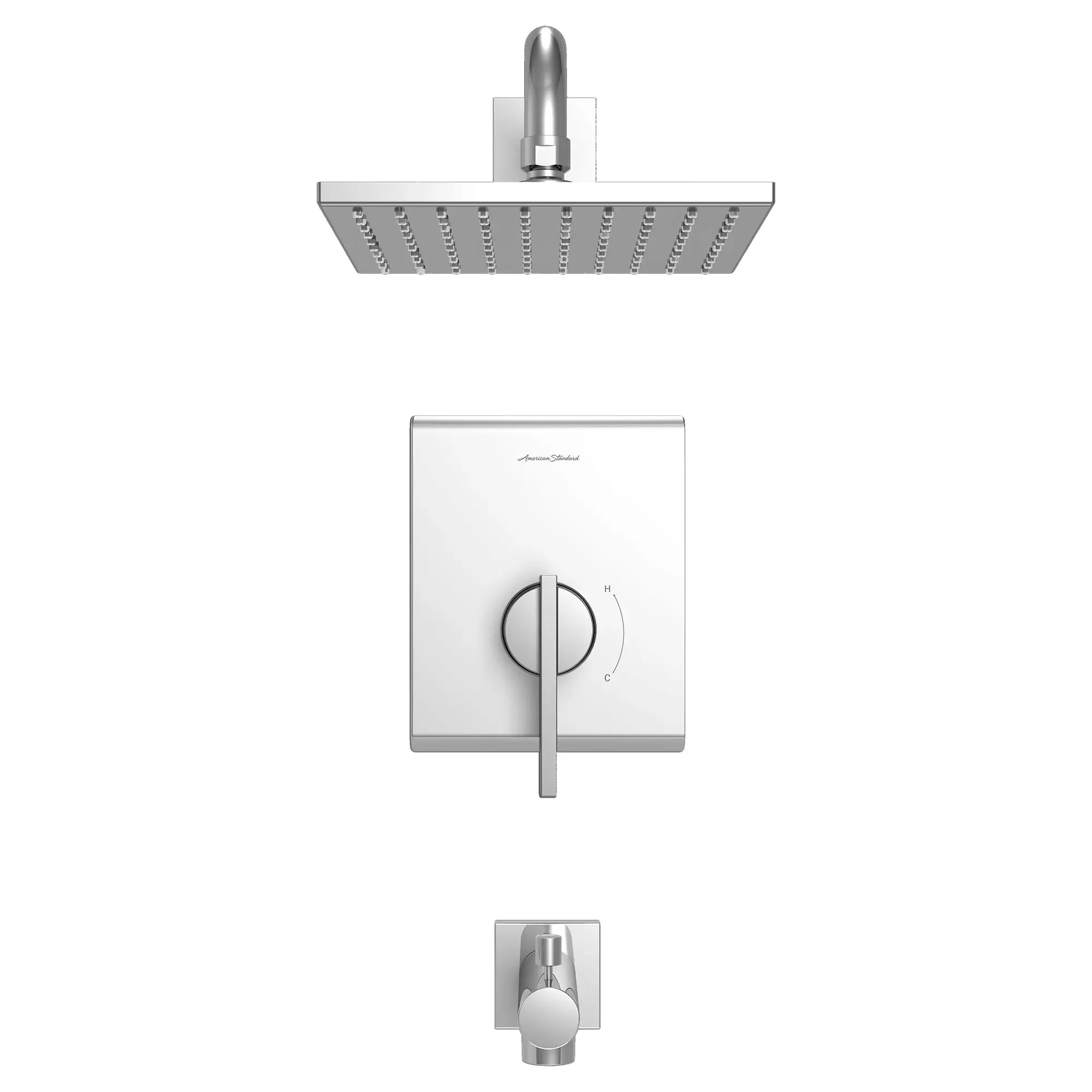 Times Square® 2.5 gpm/9.5 L/min Tub and Shower Trim Kit With Rain Showerhead, Double Ceramic Pressure Balance Cartridge With Lever Handle - Image 2