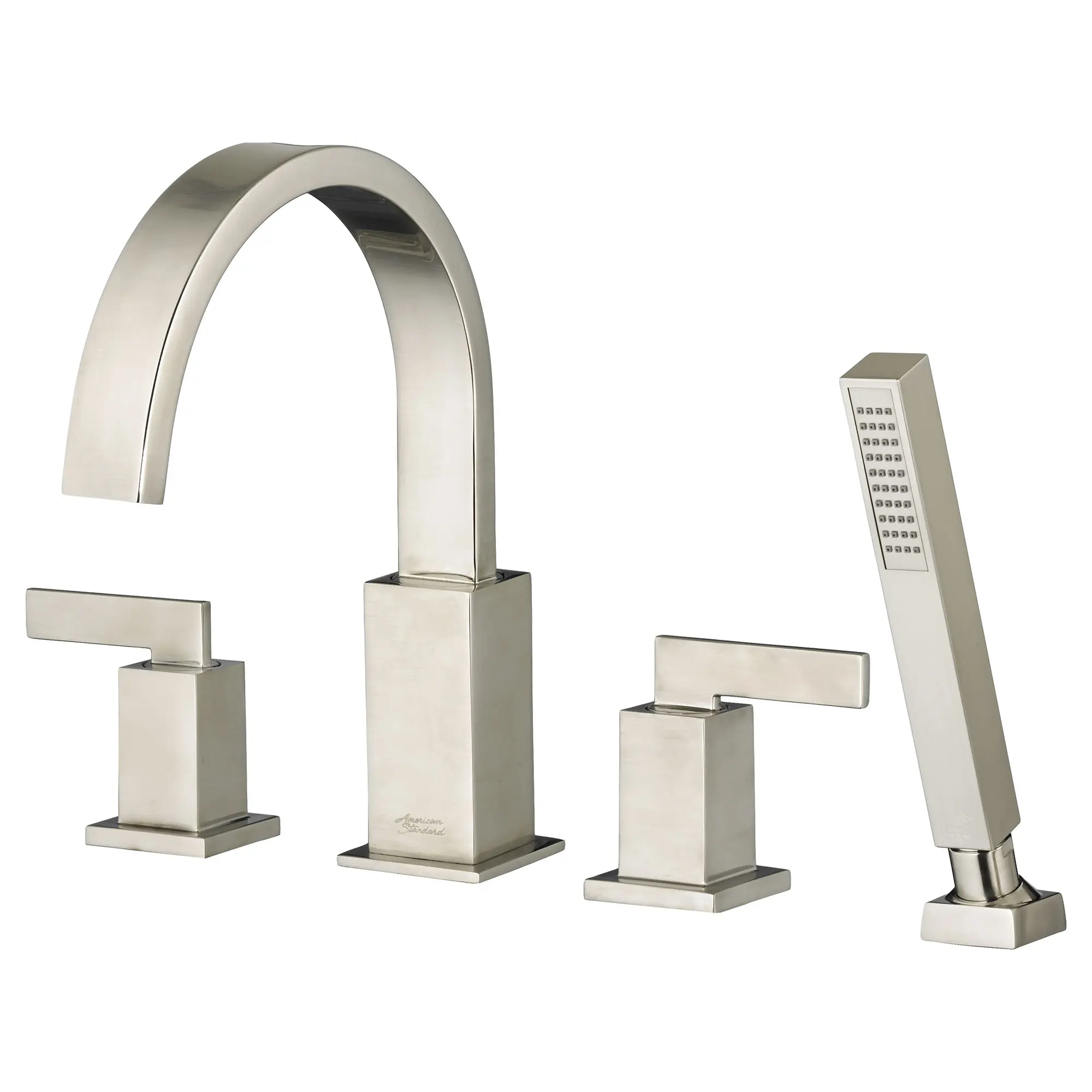 Town Square Bathtub Faucet with Personal Shower for Flash Rough-in Valve with Lever Handles - Image 4
