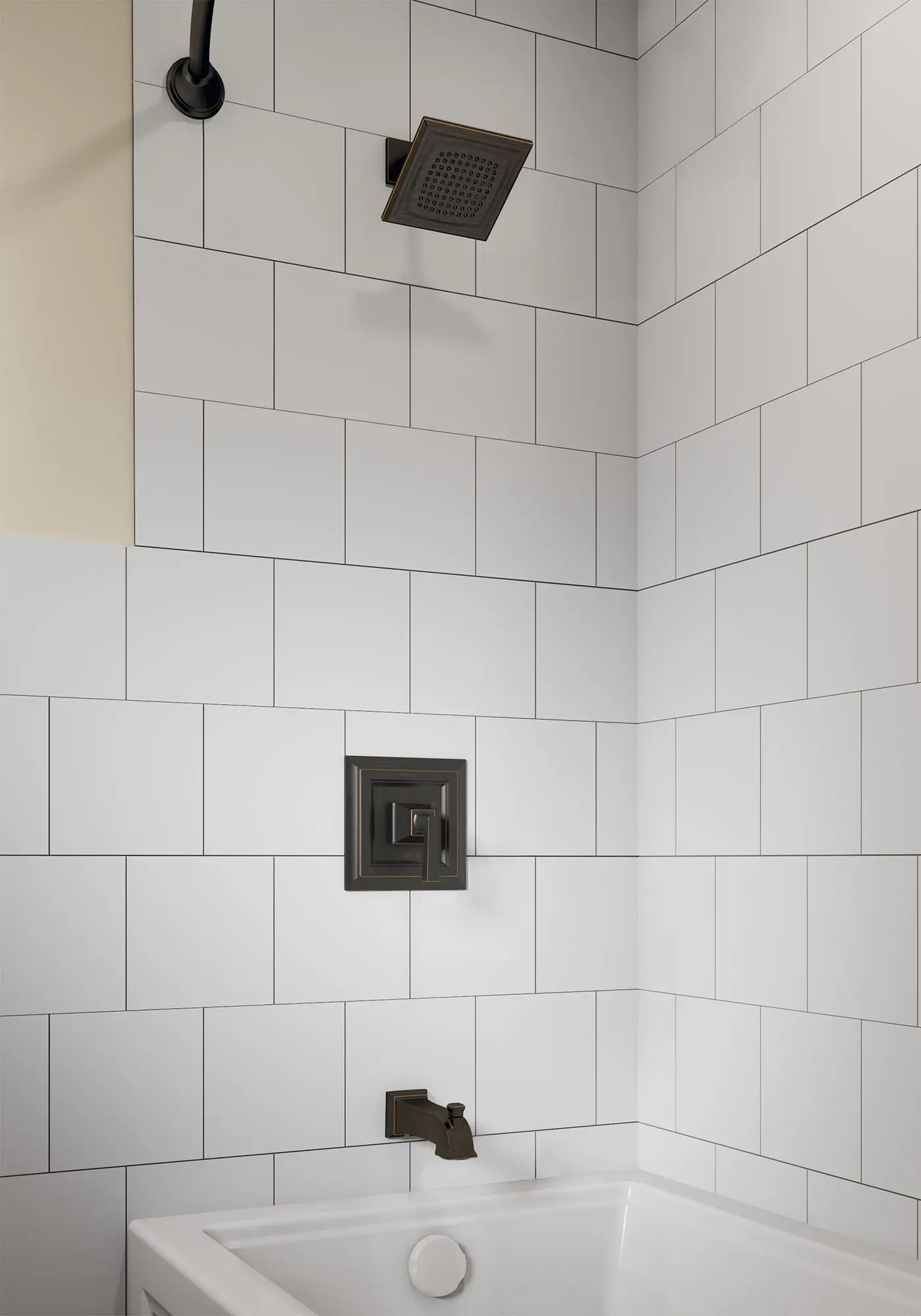 Town Square S 2.5 gpm/9.5 L/min Tub and Shower Trim Kit With Single Function Showerhead, Double Ceramic Pressure Balance Cartridge With Lever Handle - Image 13