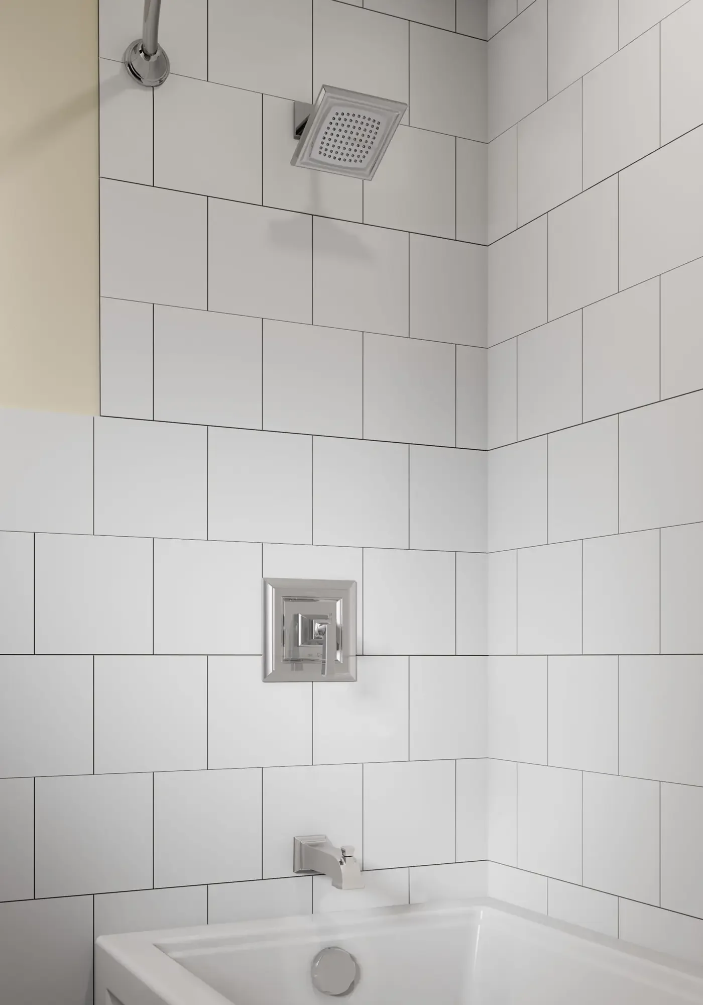 Town Square S 2.5 gpm/9.5 L/min Tub and Shower Trim Kit With Single Function Showerhead, Double Ceramic Pressure Balance Cartridge With Lever Handle - Image 4