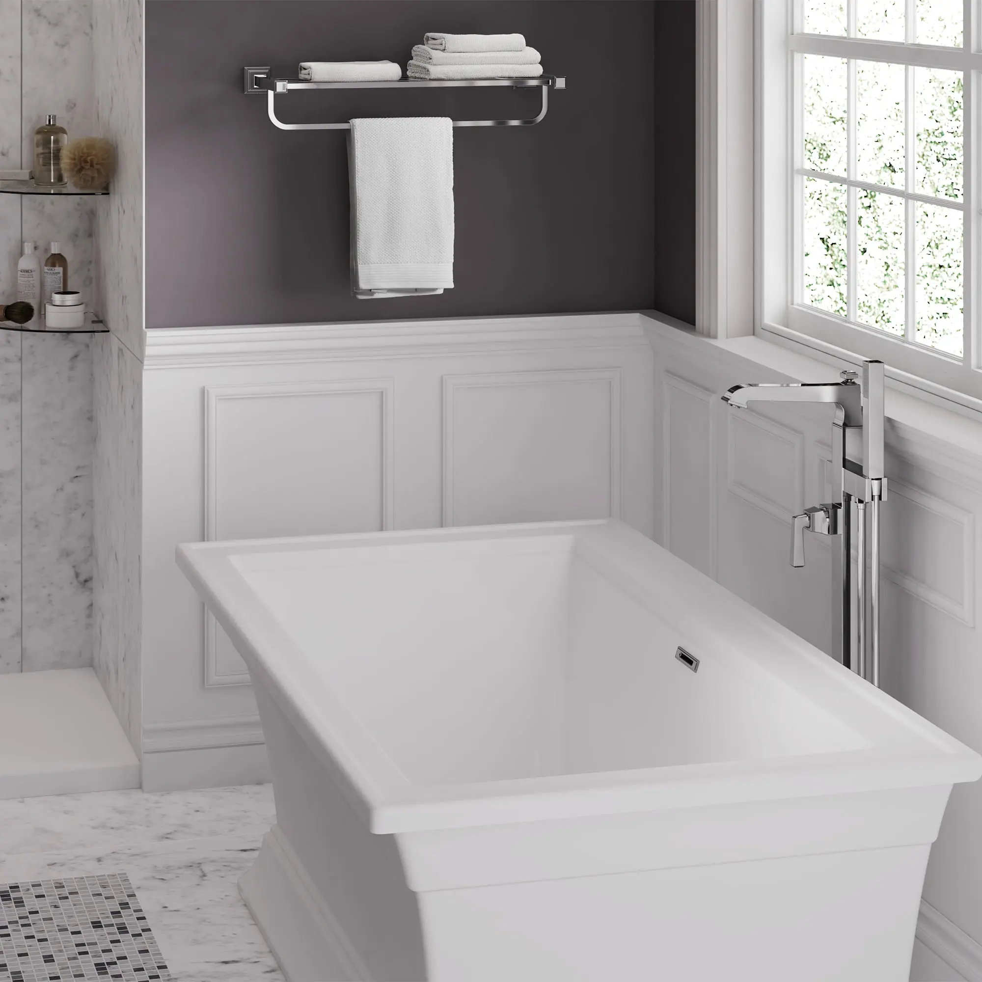 Town Square® S 68 x 36-Inch Freestanding Bathtub Center Drain With Integrated Overflow - Image 5