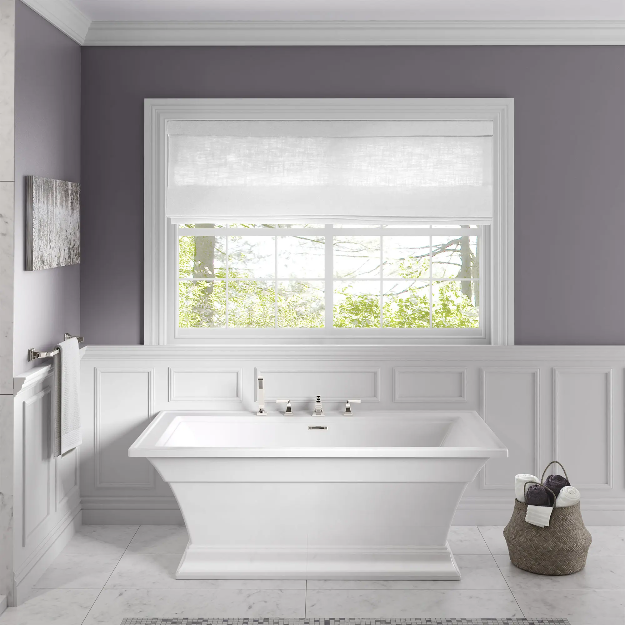 Town Square® S 68 x 36-Inch Freestanding Bathtub Center Drain With Integrated Overflow - Image 6