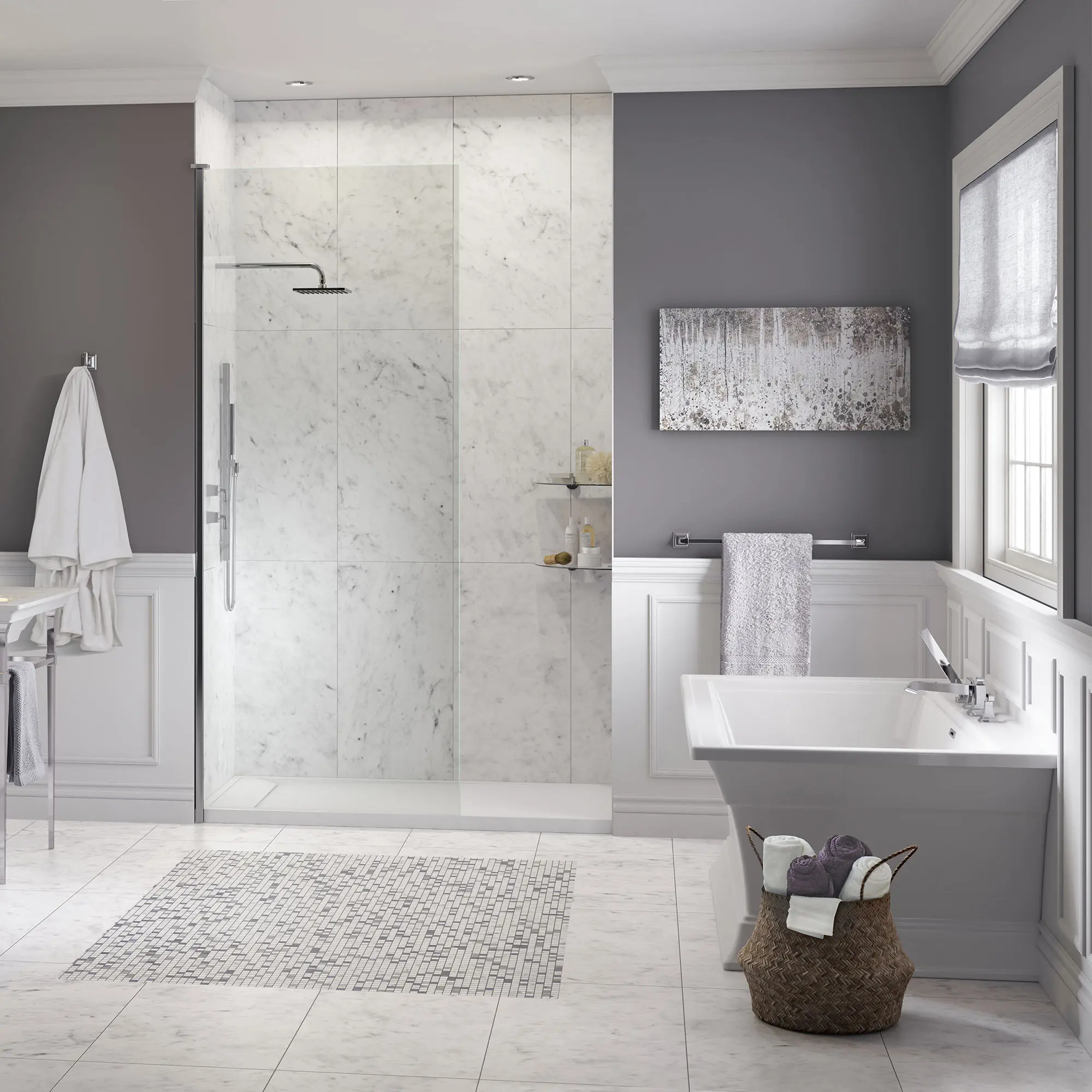 Town Square® S 68 x 36-Inch Freestanding Bathtub Center Drain With Integrated Overflow - Image 7