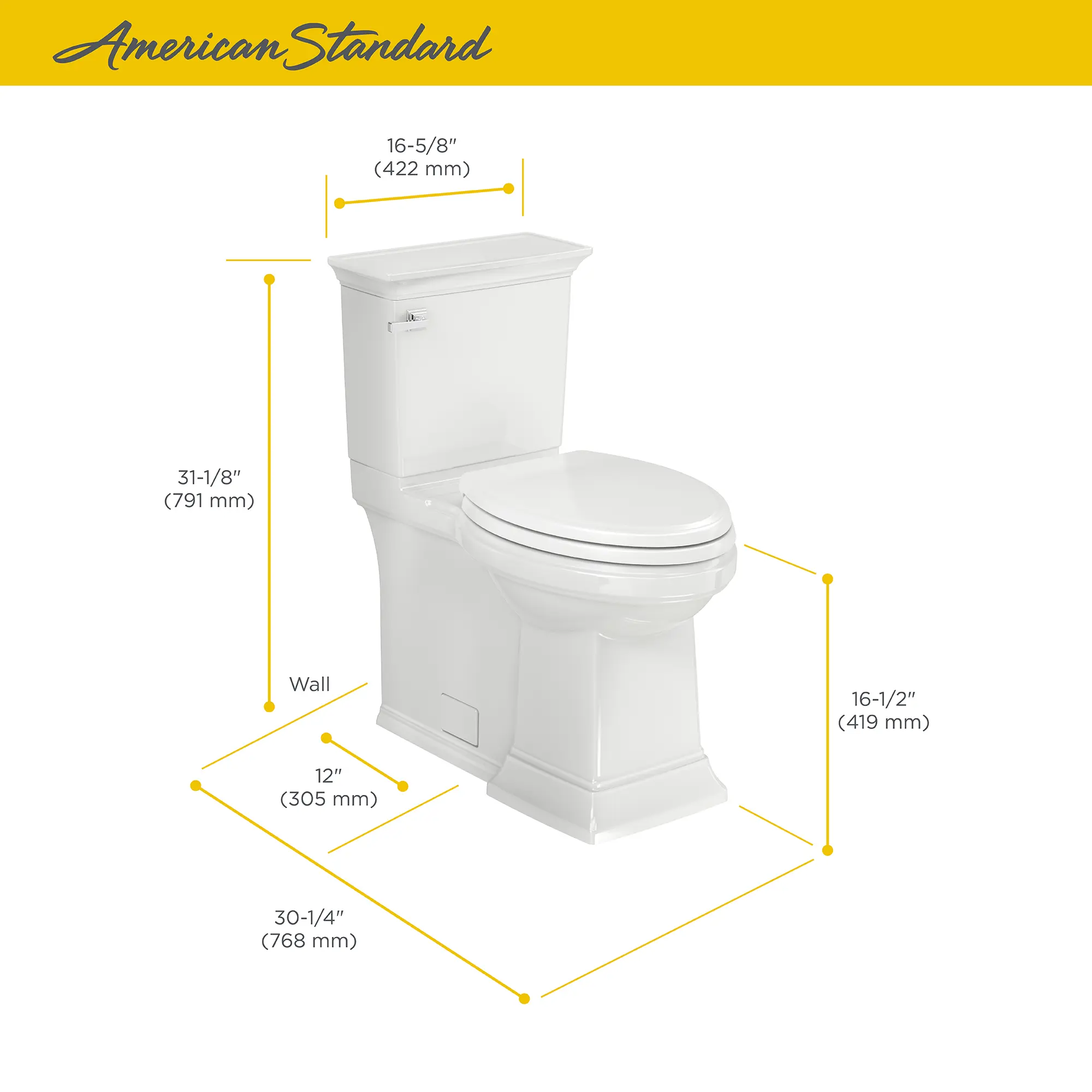 Town Square® S Skirted Two-Piece 1.28 gpf/4.8 Lpf Chair Height Elongated Toilet With Seat - Image 41
