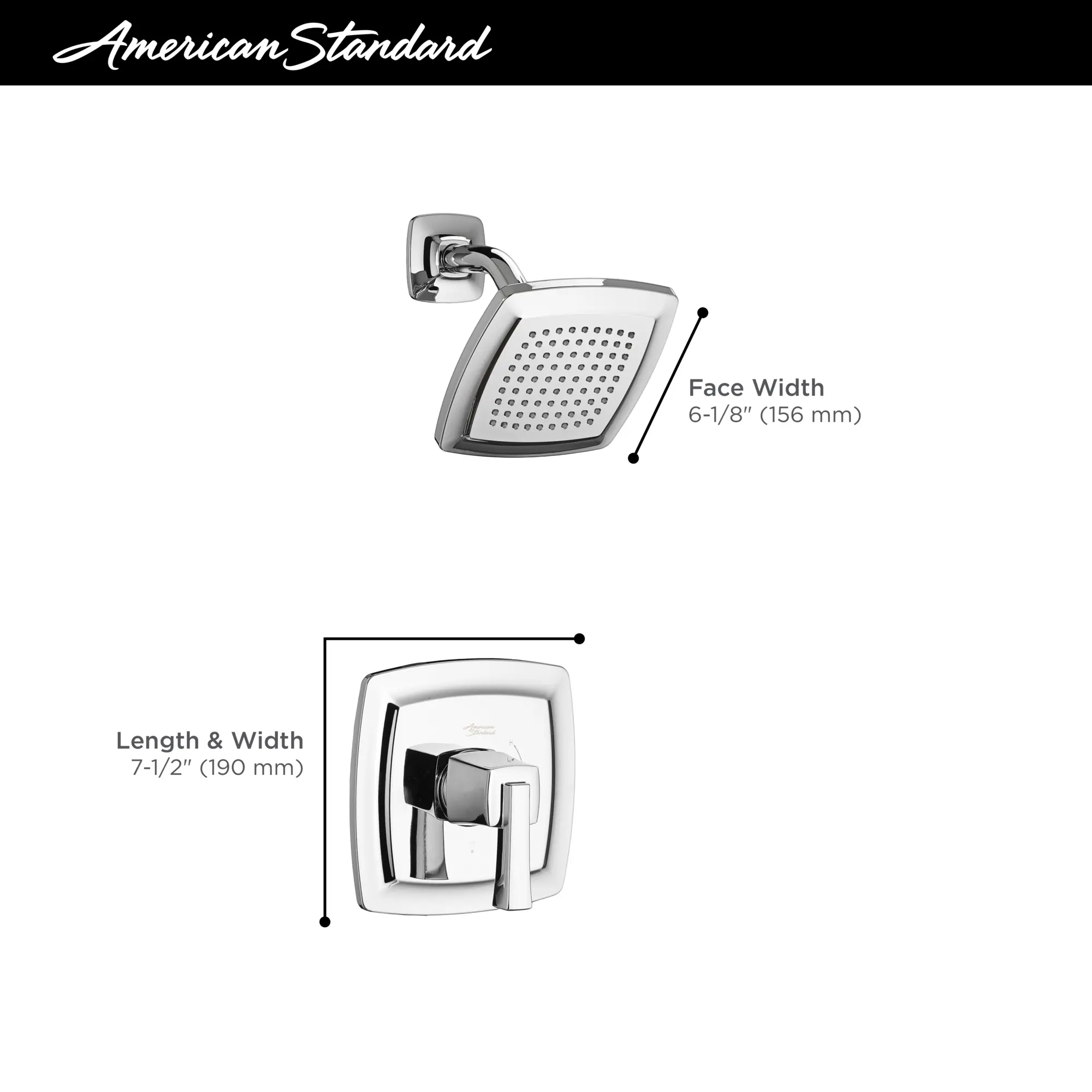Townsend® 1.75 gpm/6.6 L/min Shower Trim Kit With Water-Saving Showerhead, Double Ceramic Pressure Balance Cartridge With Lever Handle - Image 6