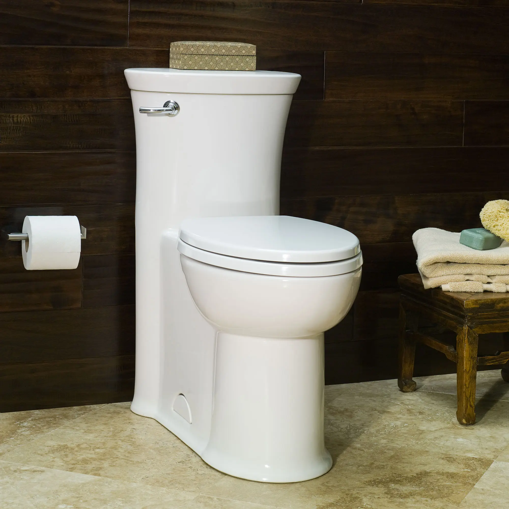Tropic® One-Piece 1.28 gpf/4.8 Lpf Chair Height Elongated Toilet With Seat - Image 5