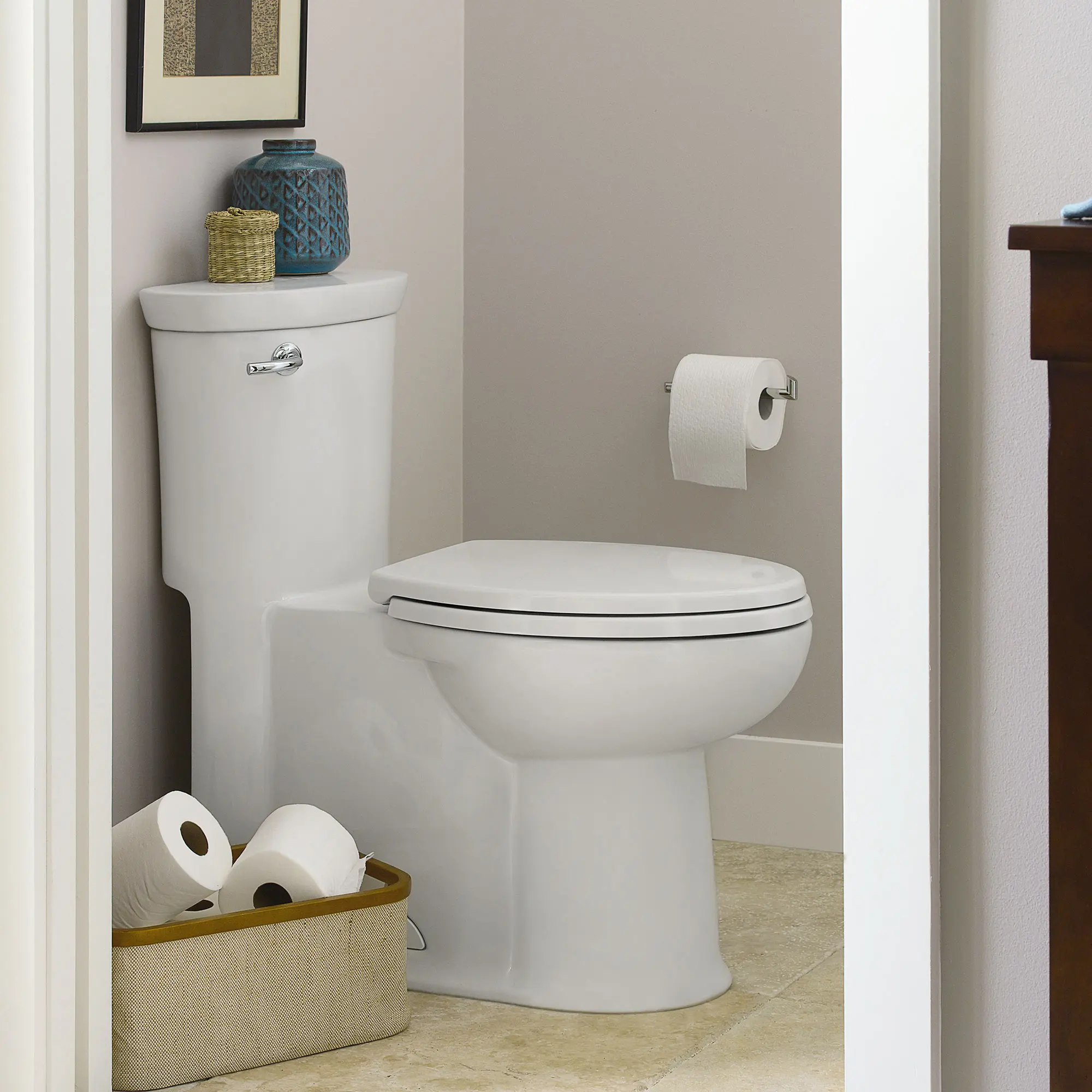 Tropic® One-Piece 1.28 gpf/4.8 Lpf Chair Height Elongated Toilet With Seat - Image 7