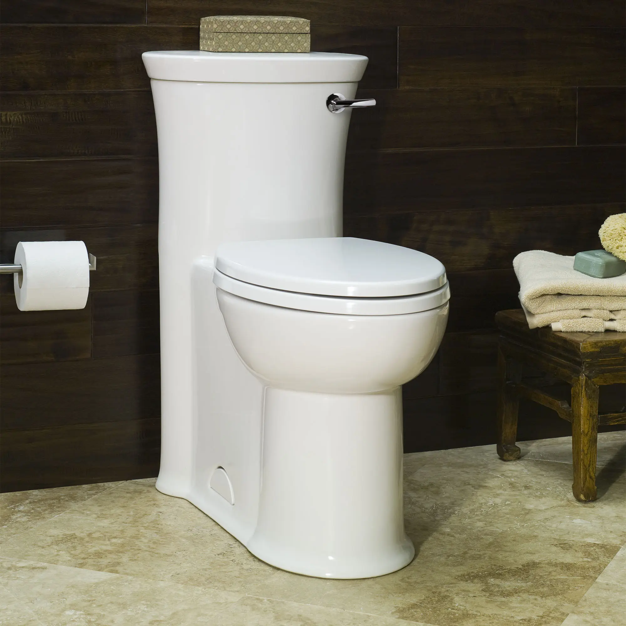 Tropic® One-Piece 1.28 gpf/4.8 Lpf Chair Height Right-Hand Trip Lever Elongated Toilet With Seat - Image 8