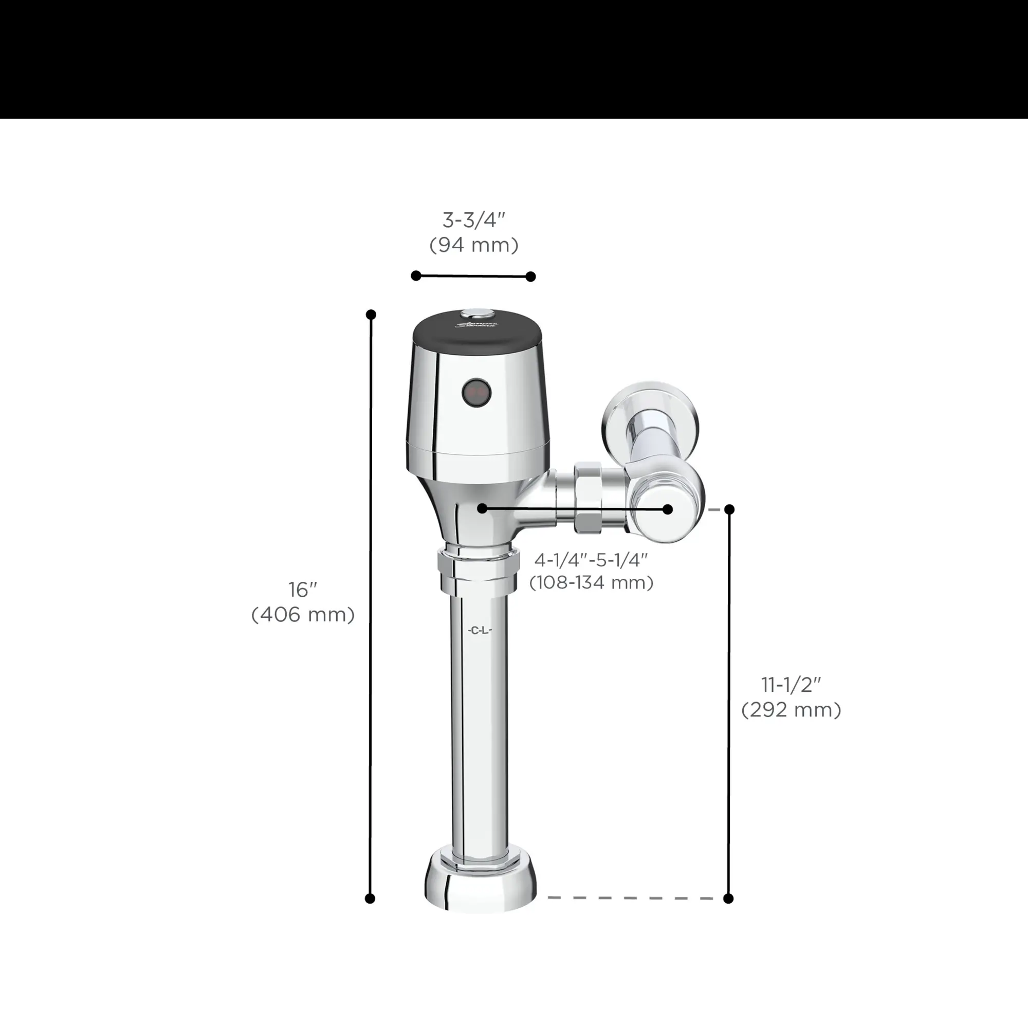Ultima® Selectronic® Exposed Toilet Flush Valve, Diaphragm Type, Battery, Dual Flush 1.28/1.1 gpf (4.8/4.2 Lpf) - Image 5