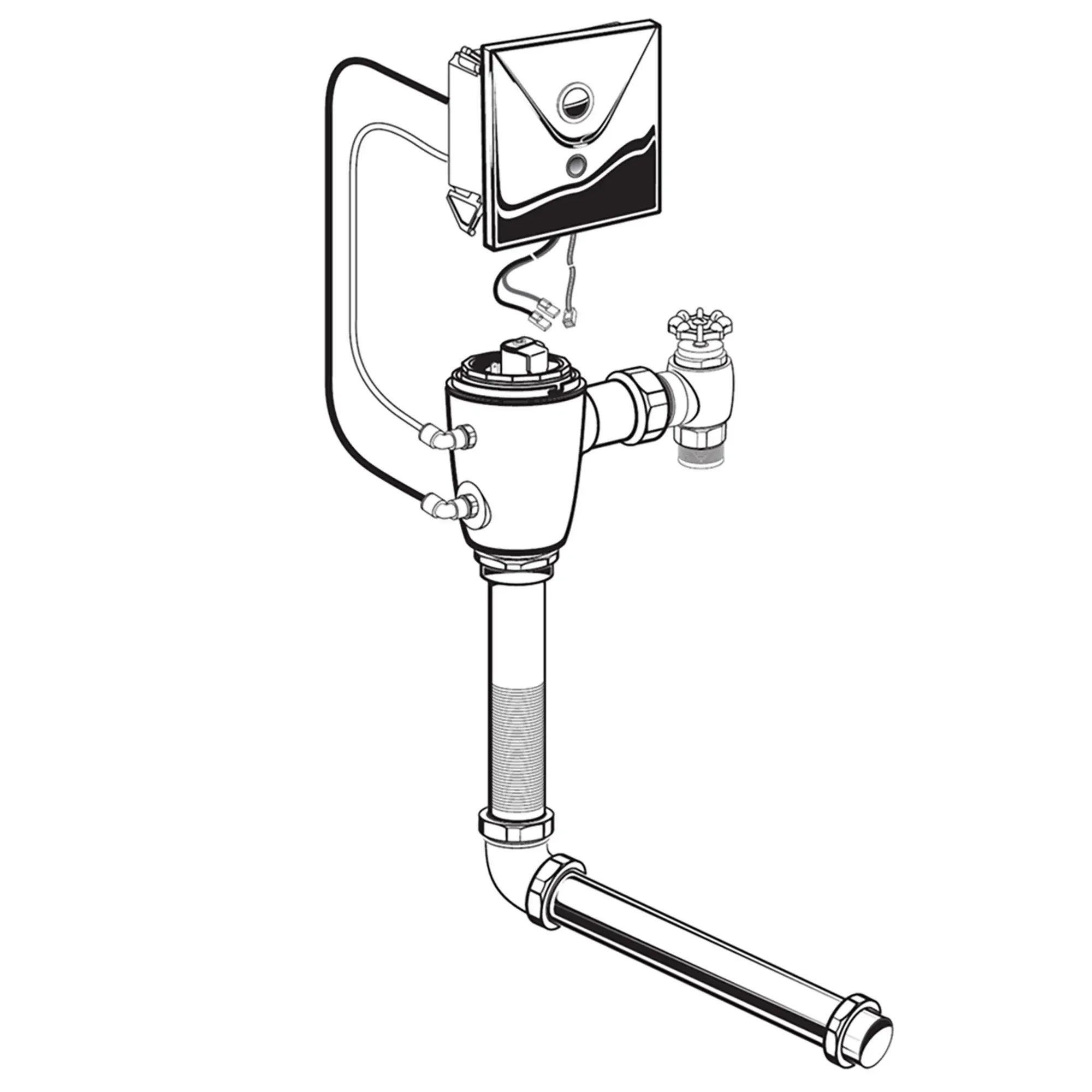 Ultima Selectronic Concealed Toilet Flush Valve, Base Model, Piston-Type, 1.28 gpf/4.8 Lpf