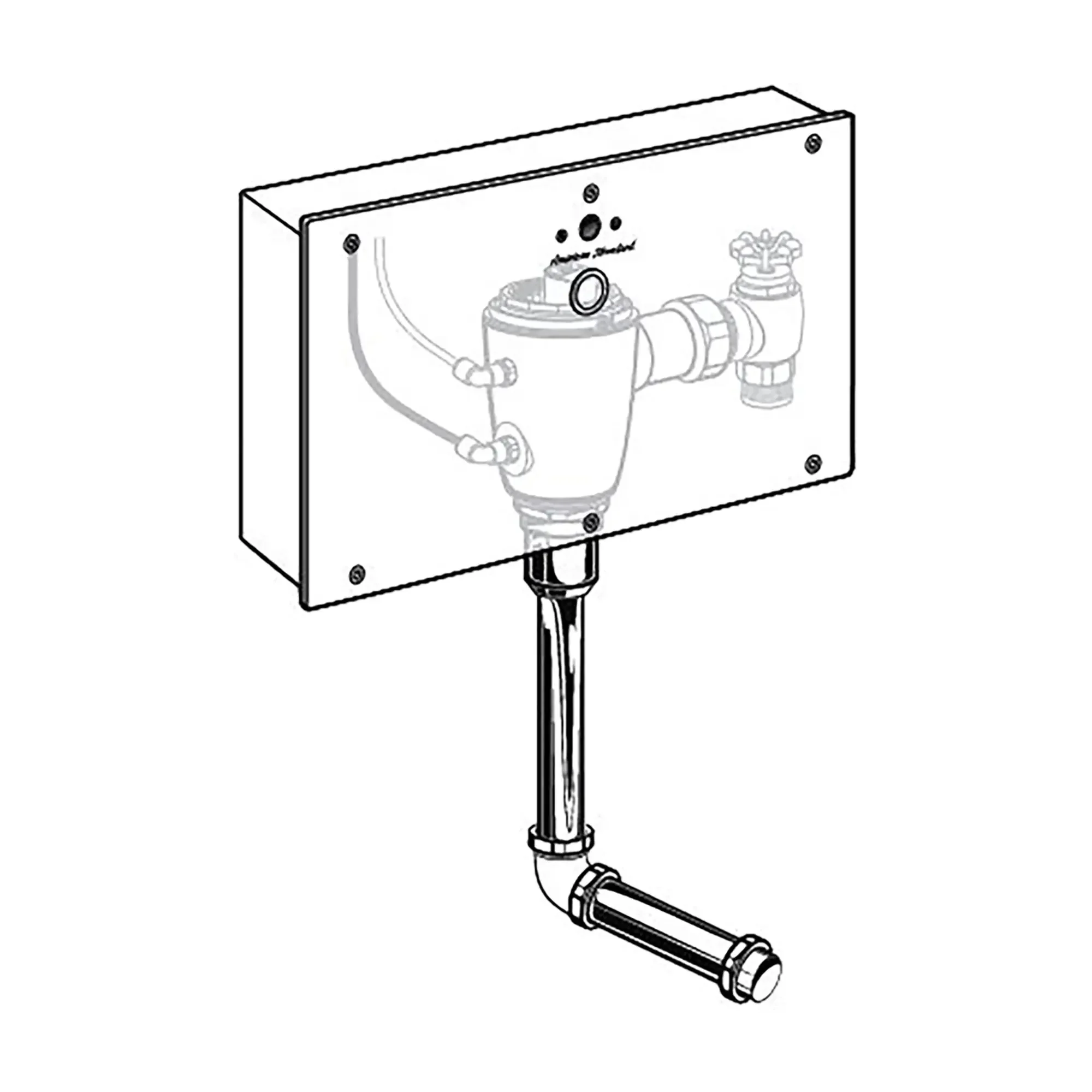 Ultima Selectronic Concealed Urinal Flush Valve with Wall Box, Base Model, Piston-Type, 0.125 gpf/0.5 Lpf
