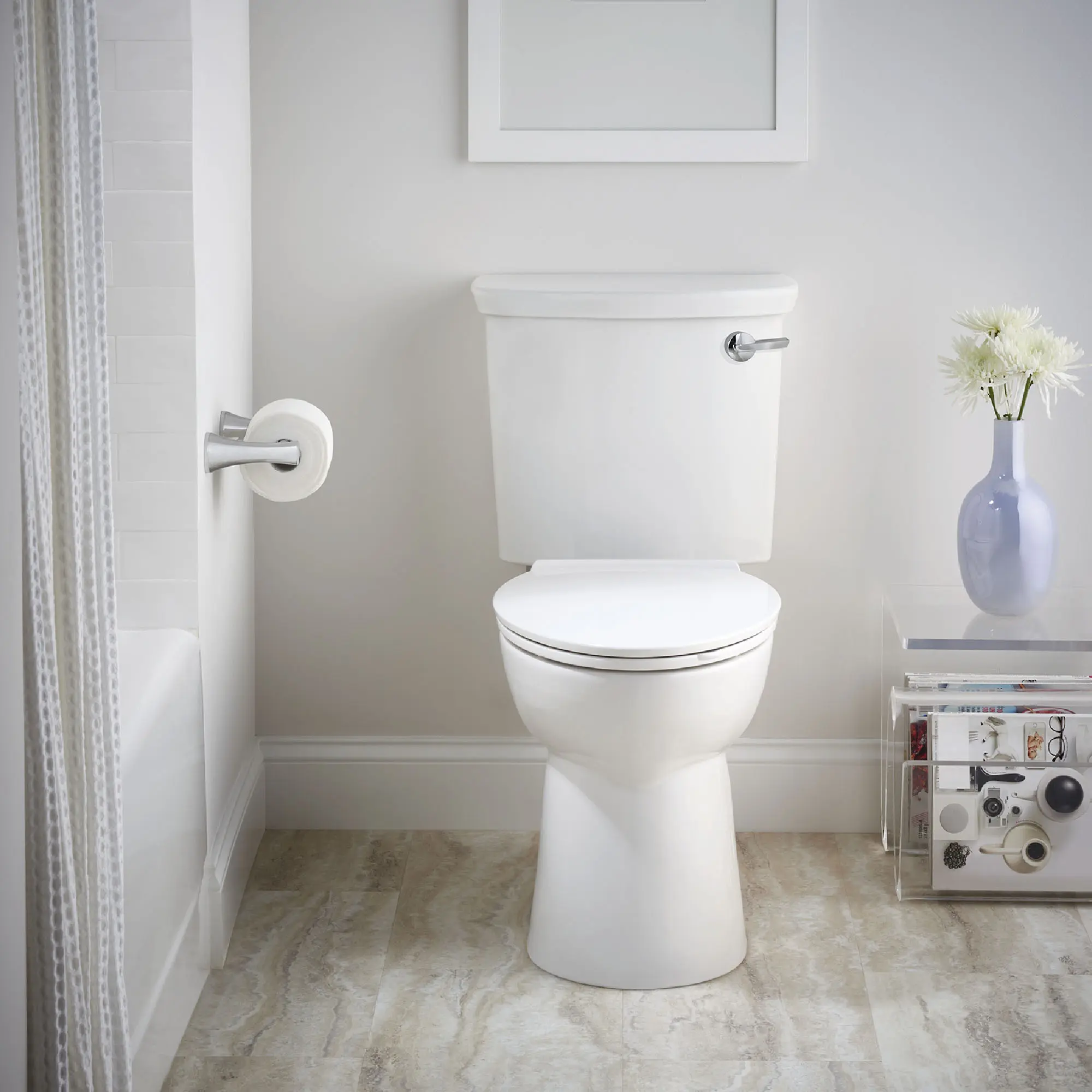 VorMax® Two-Piece 1.0 gpf/3.8 Lpf Chair Height Right-Hand Trip Lever Elongated Toilet Less Seat - Image 9